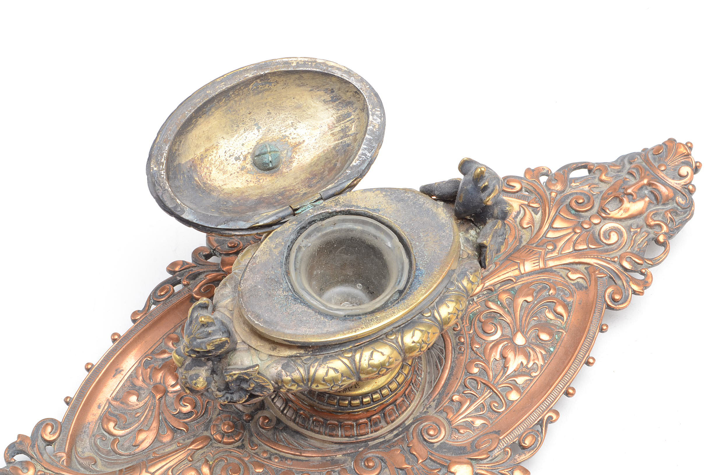 Vintage Metal Inkwell