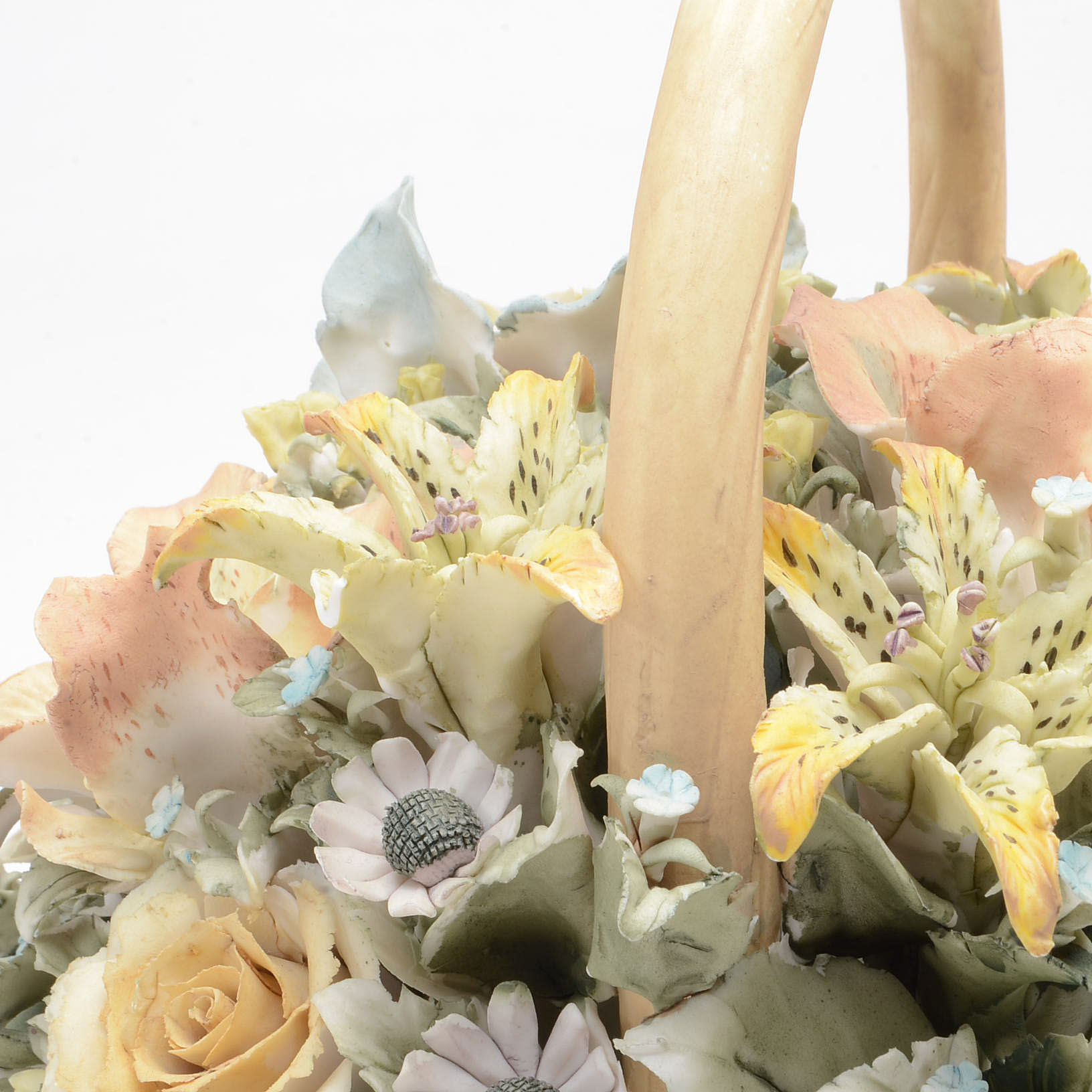 Capodimonte Style Porcelain Flower Baskets