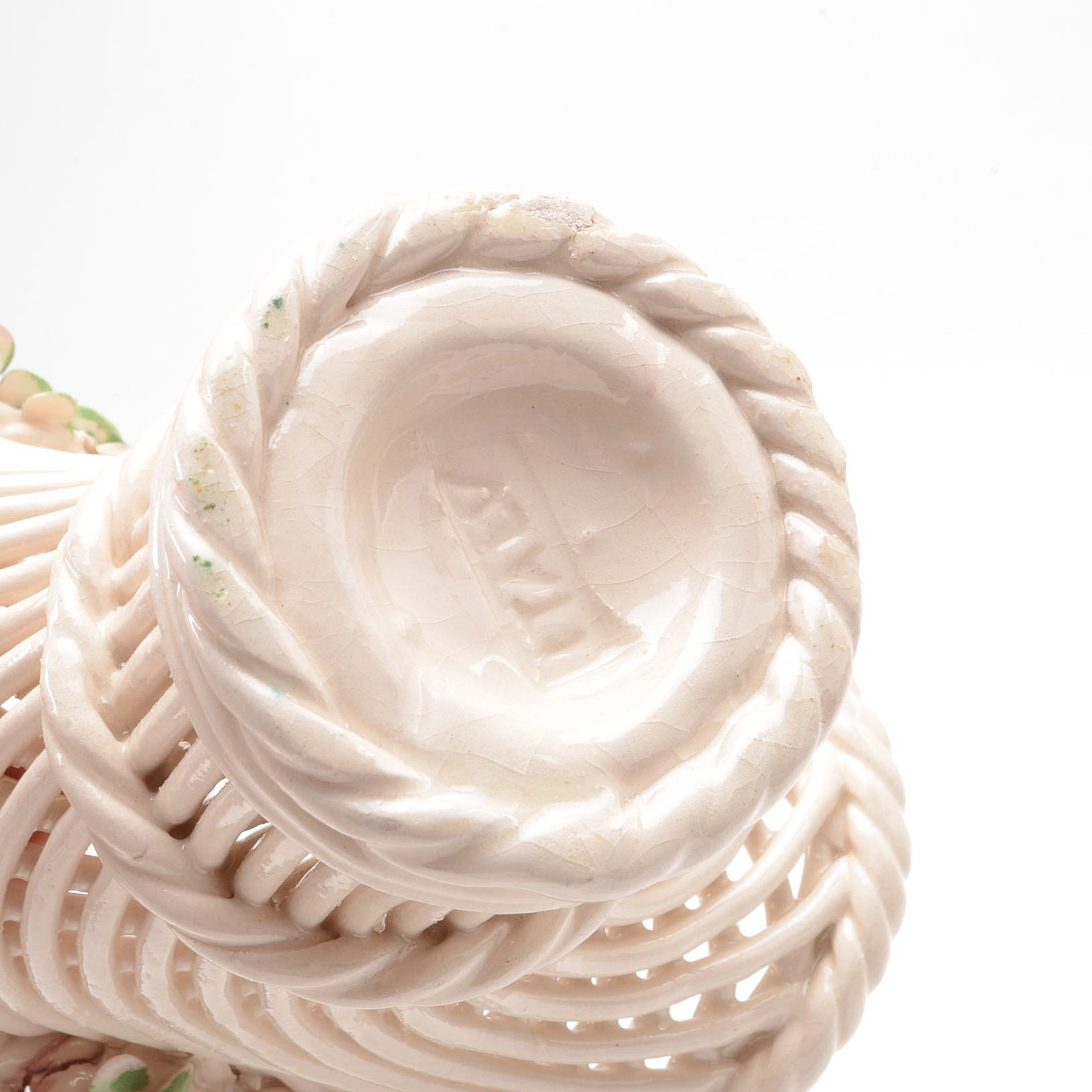 Capodimonte Style Porcelain Flower Baskets