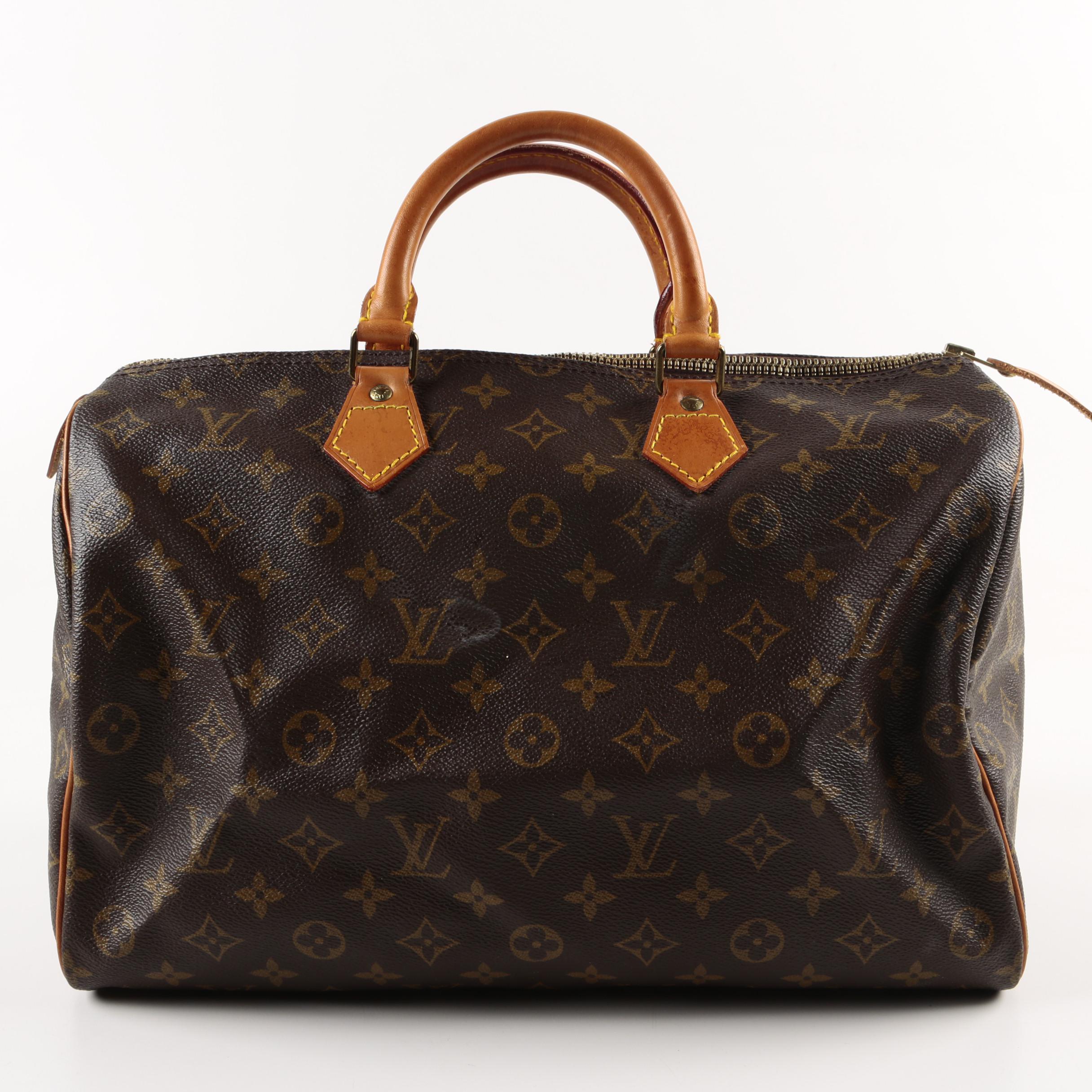 1980s Vintage Louis Vuitton Monogram Speedy 35 Bag