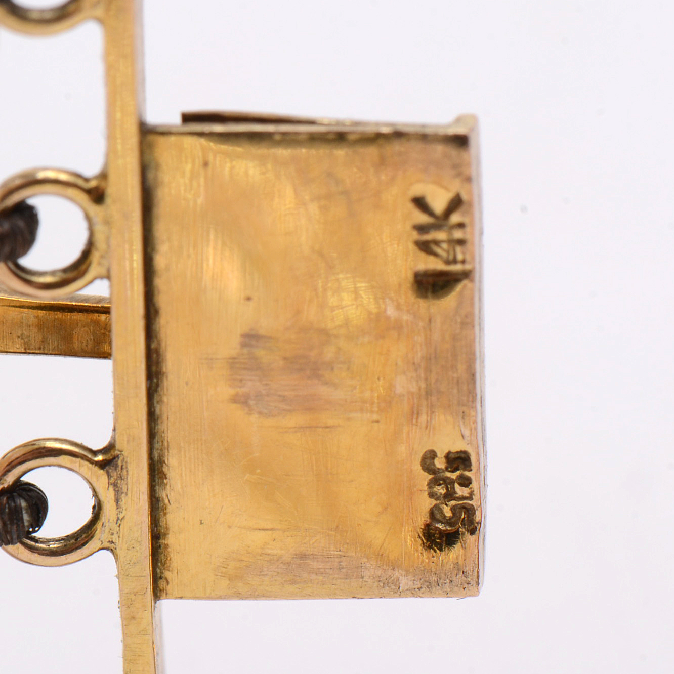 Four Strand Cultured Pearl Choker with 14K Yellow Gold and Jadeite Clasp