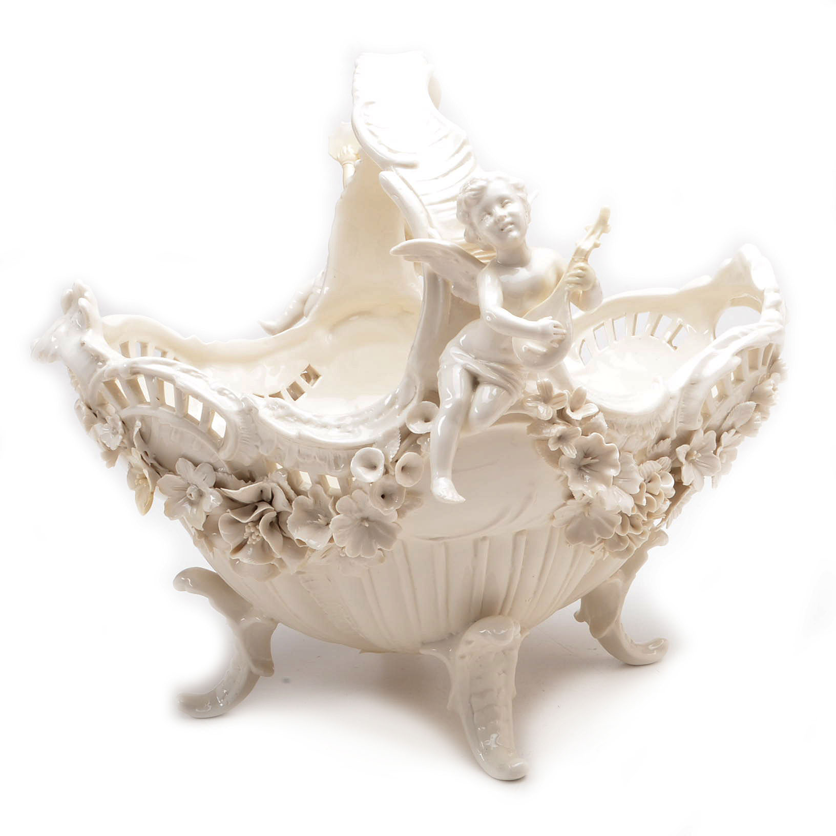 Dresden Style Porcelain Fruit Basket
