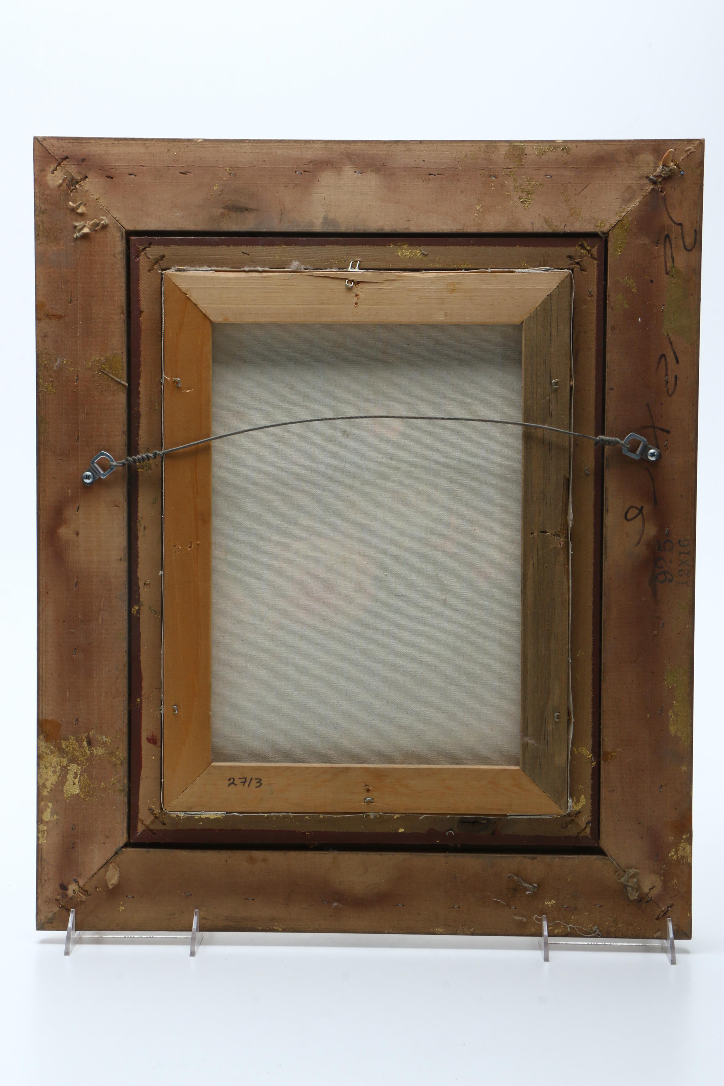 J. Martin Oil Painting on Canvas of Floral Still Life