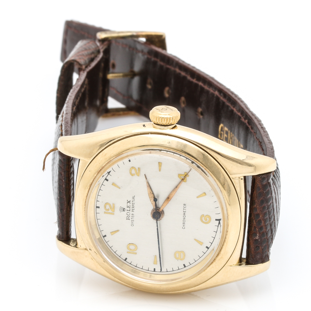 14K Gold Rolex Oyster Perpetual 'Bubble Back' Watch