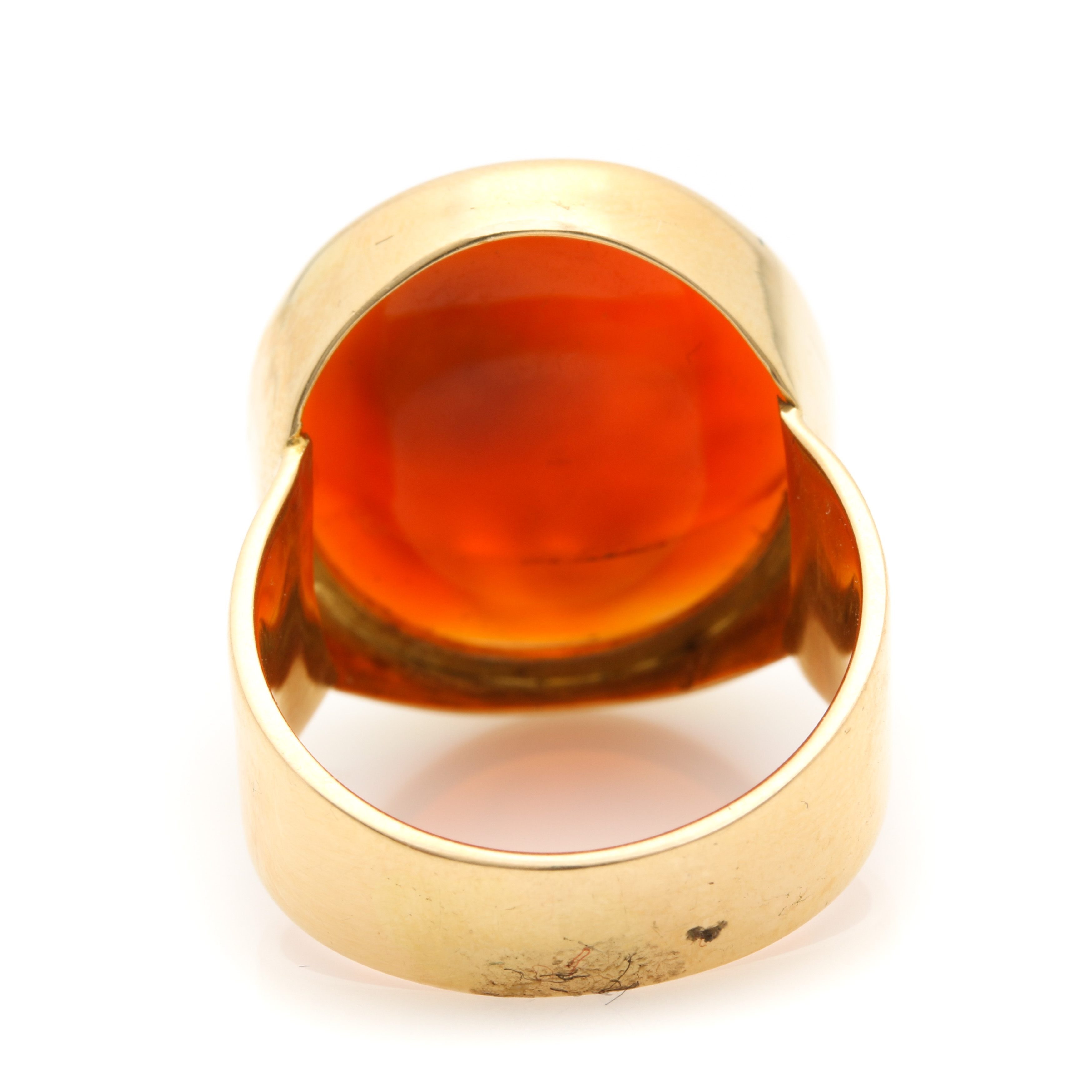 14K Yellow Gold Carnelian Intaglio Ring