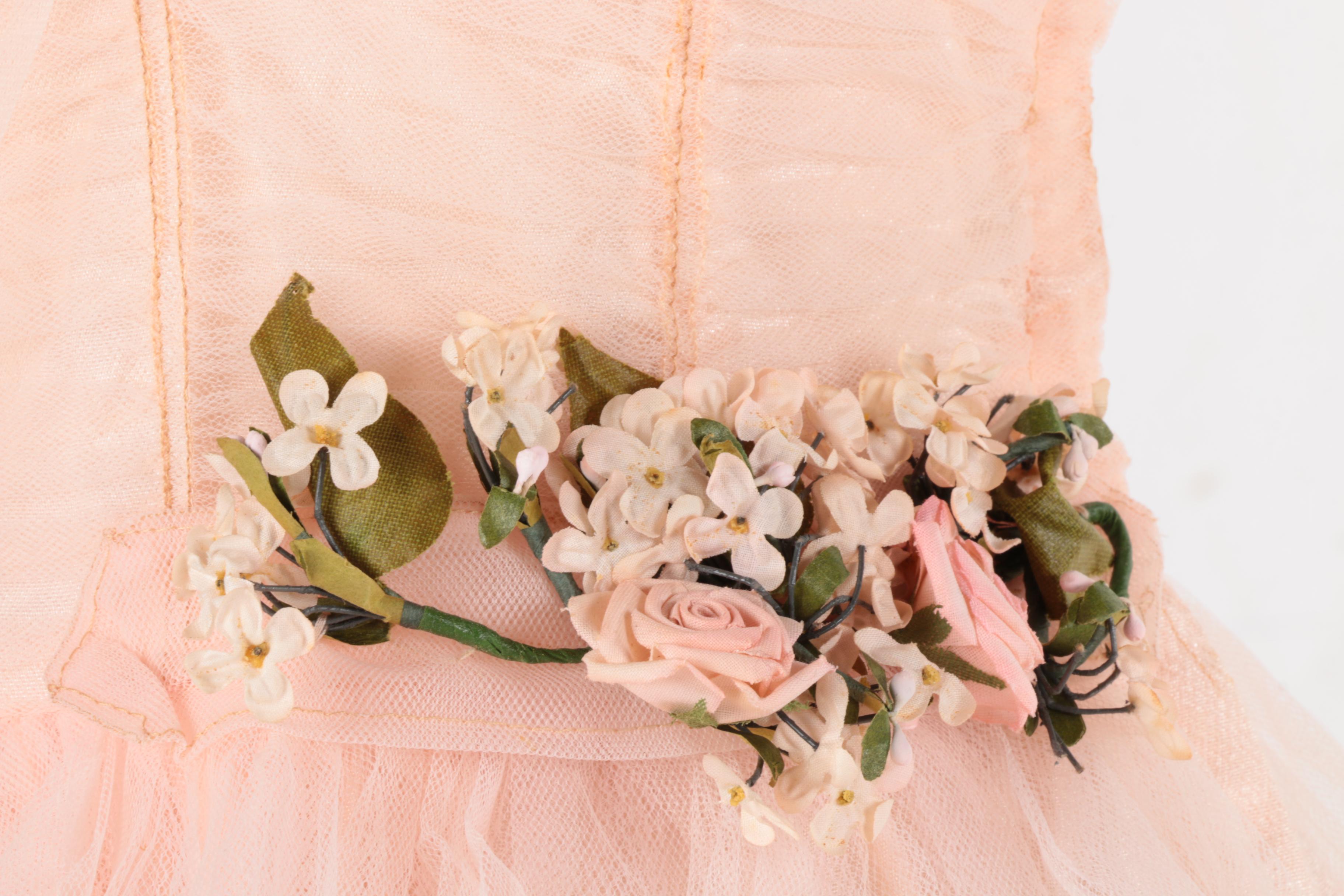 Circa 1950s Vintage Pink Evening Gown