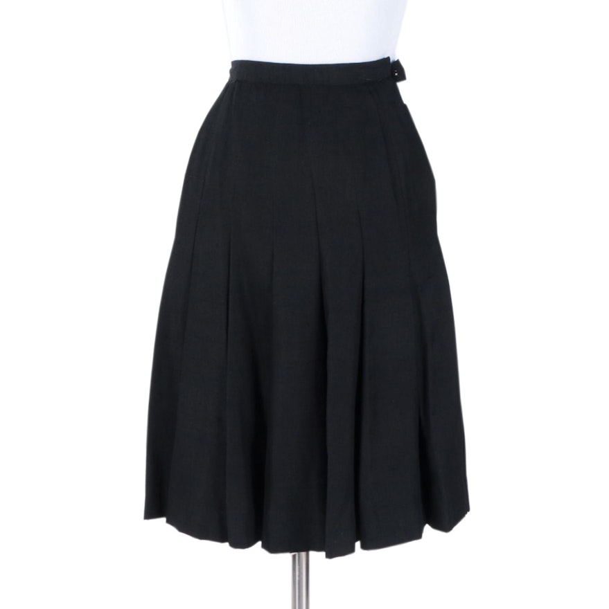 Vintage Cardinali Sample Black Pleated Skirt