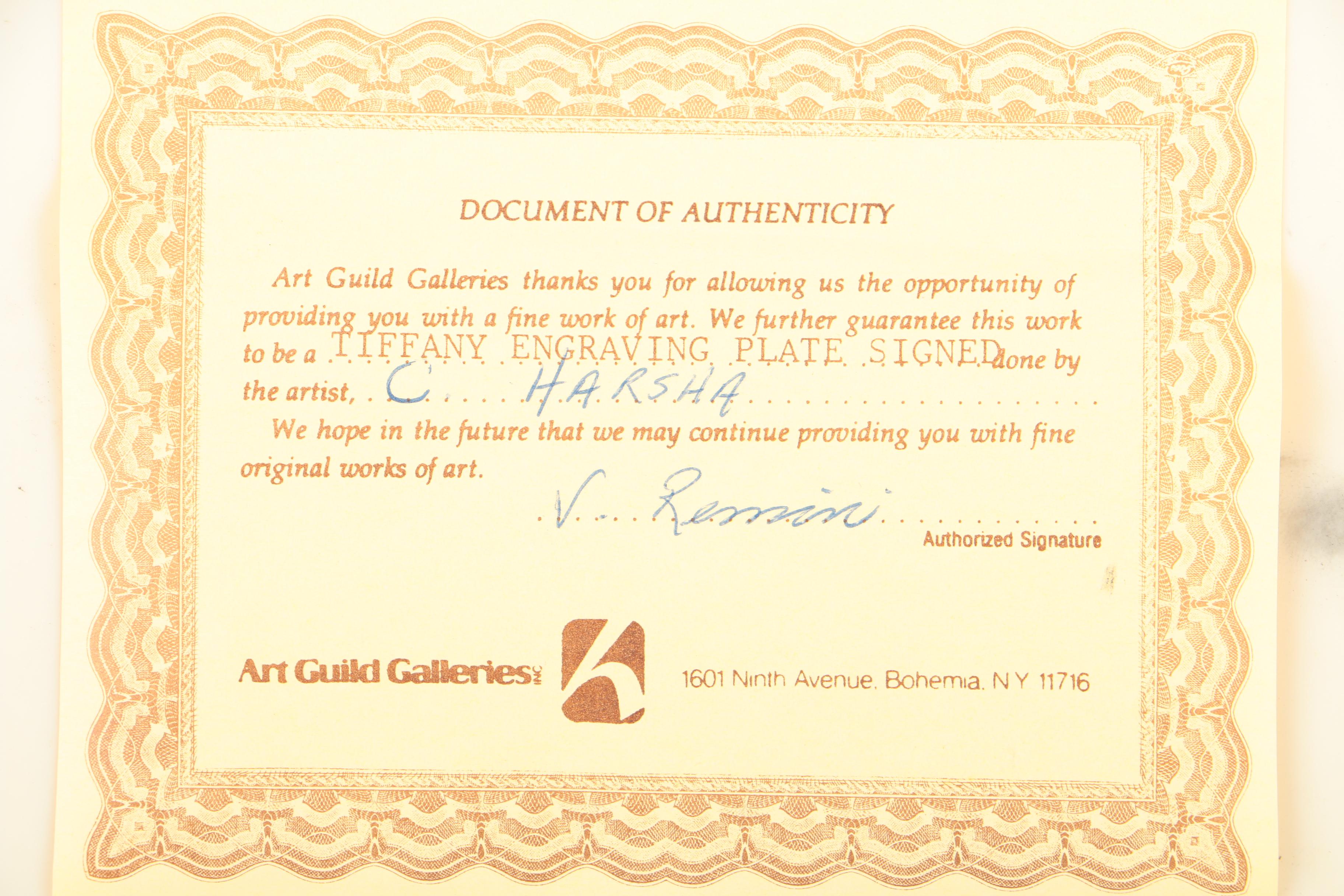 C. Harsha Hand-Colored Engraved Resin Plate