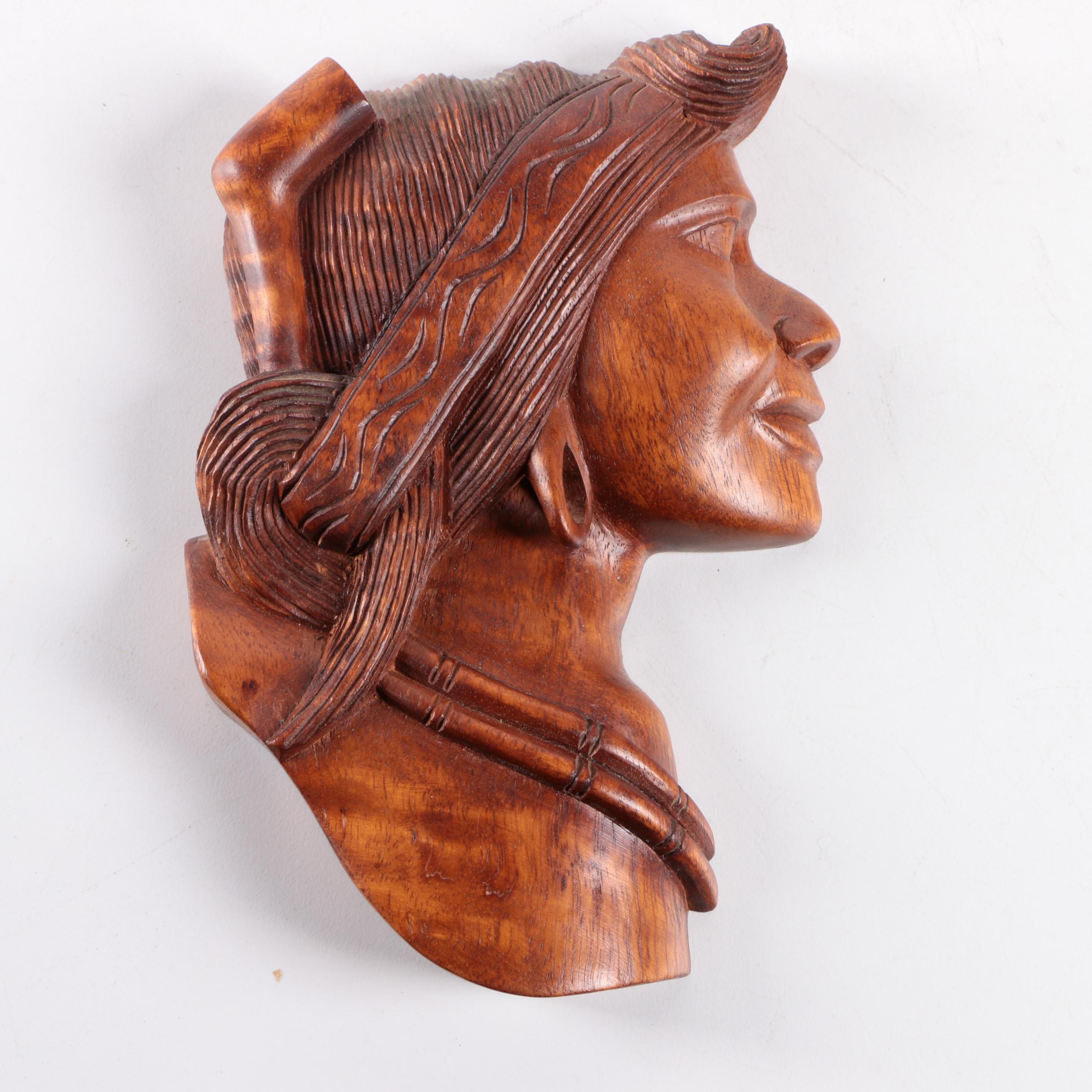 Vintage Filipino Carved Wood Wall Decor
