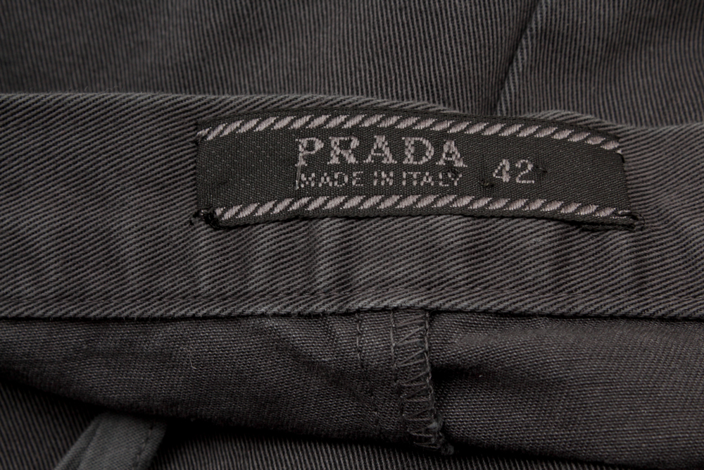 Prada Skirt and Fitted Patterned Blouse with Brighton Belt