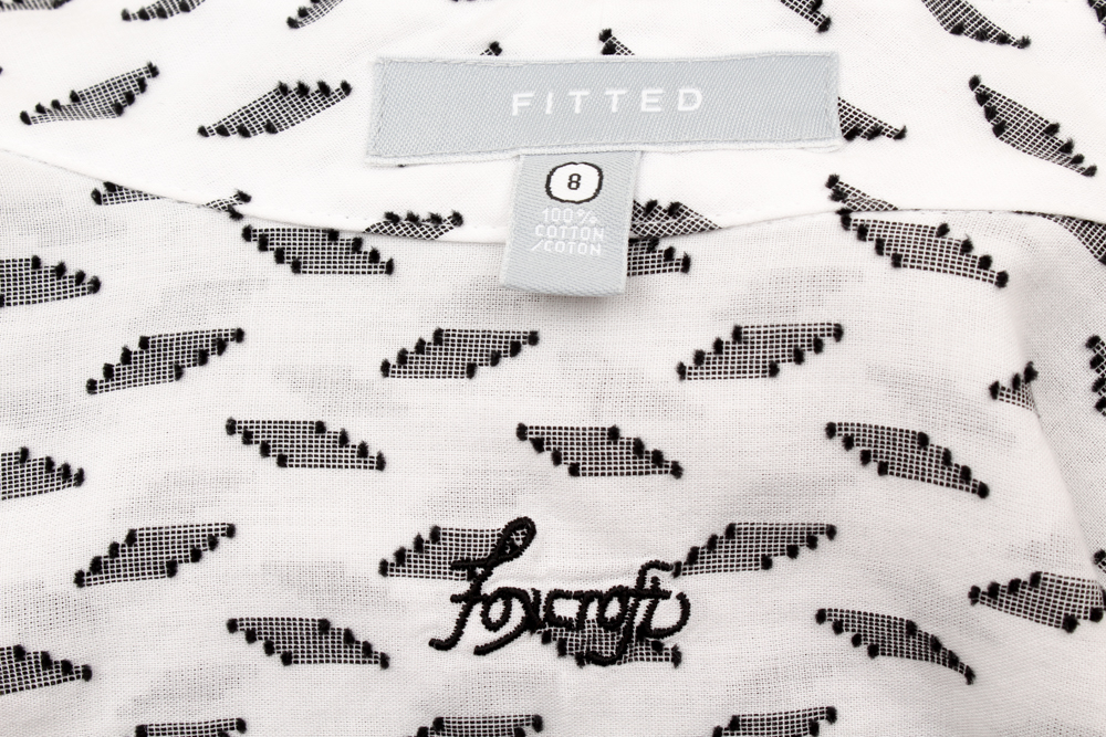 Prada Skirt and Fitted Patterned Blouse with Brighton Belt