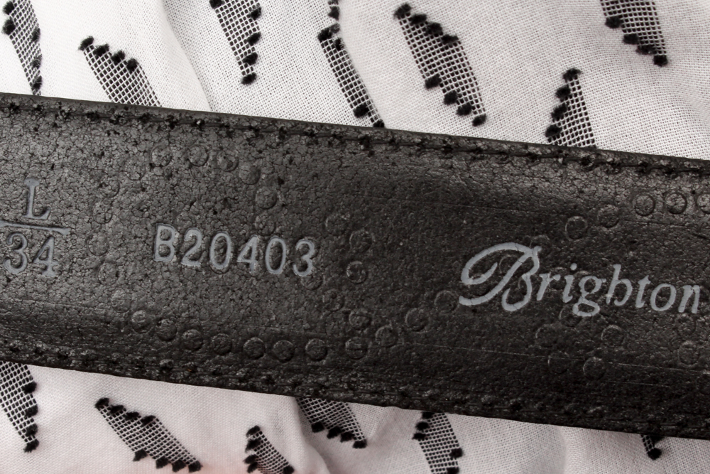 Prada Skirt and Fitted Patterned Blouse with Brighton Belt