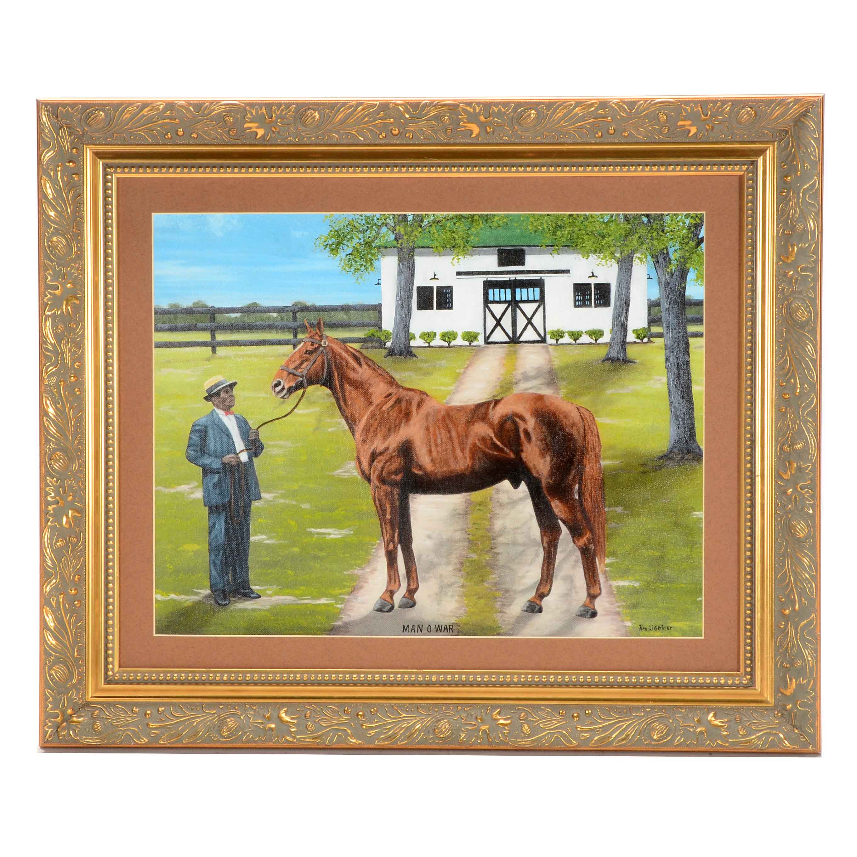 Ron Lightner Original Oil Painting on Canvas "Man O' War"