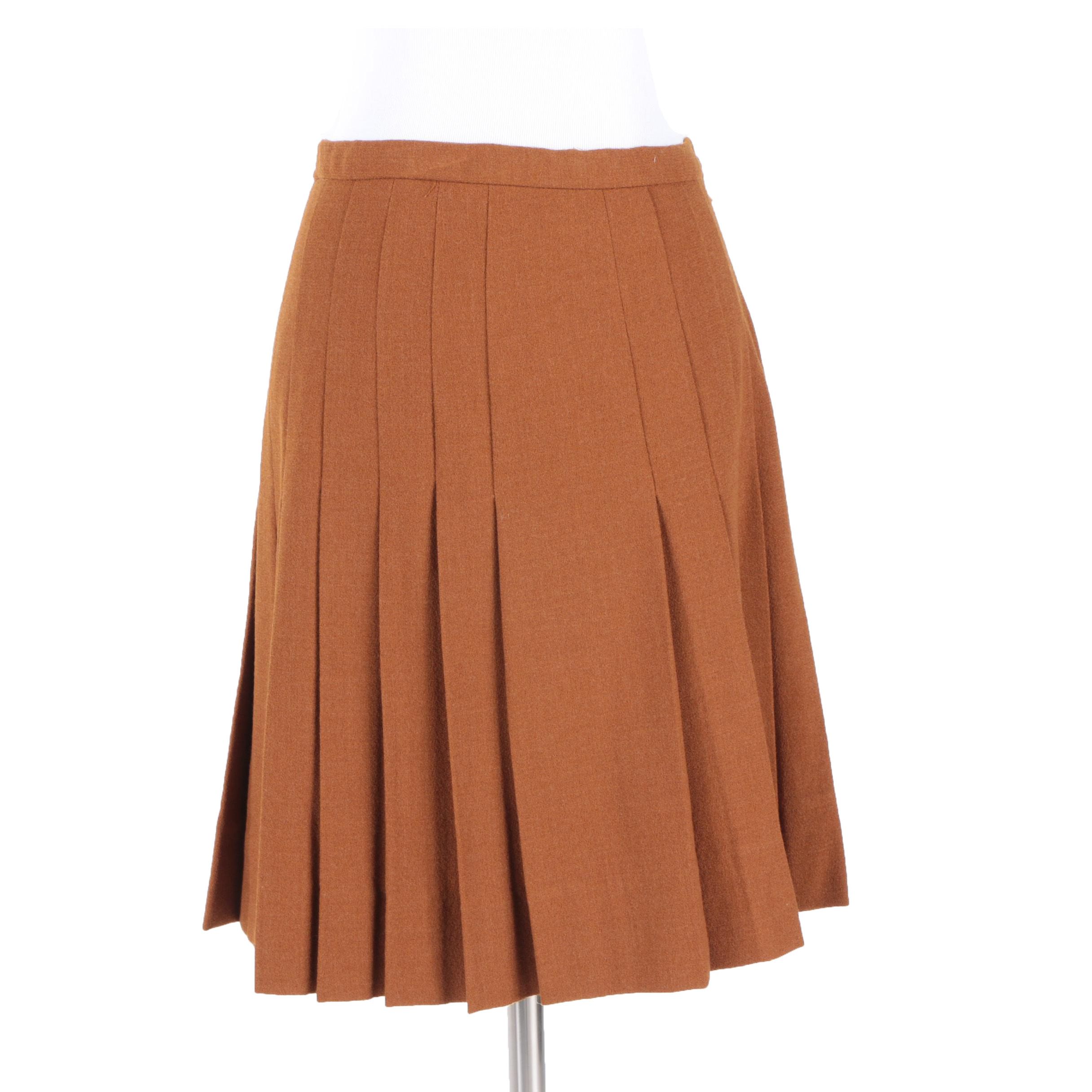 Vintage Cardinali Sample Brown Pleated Skirt