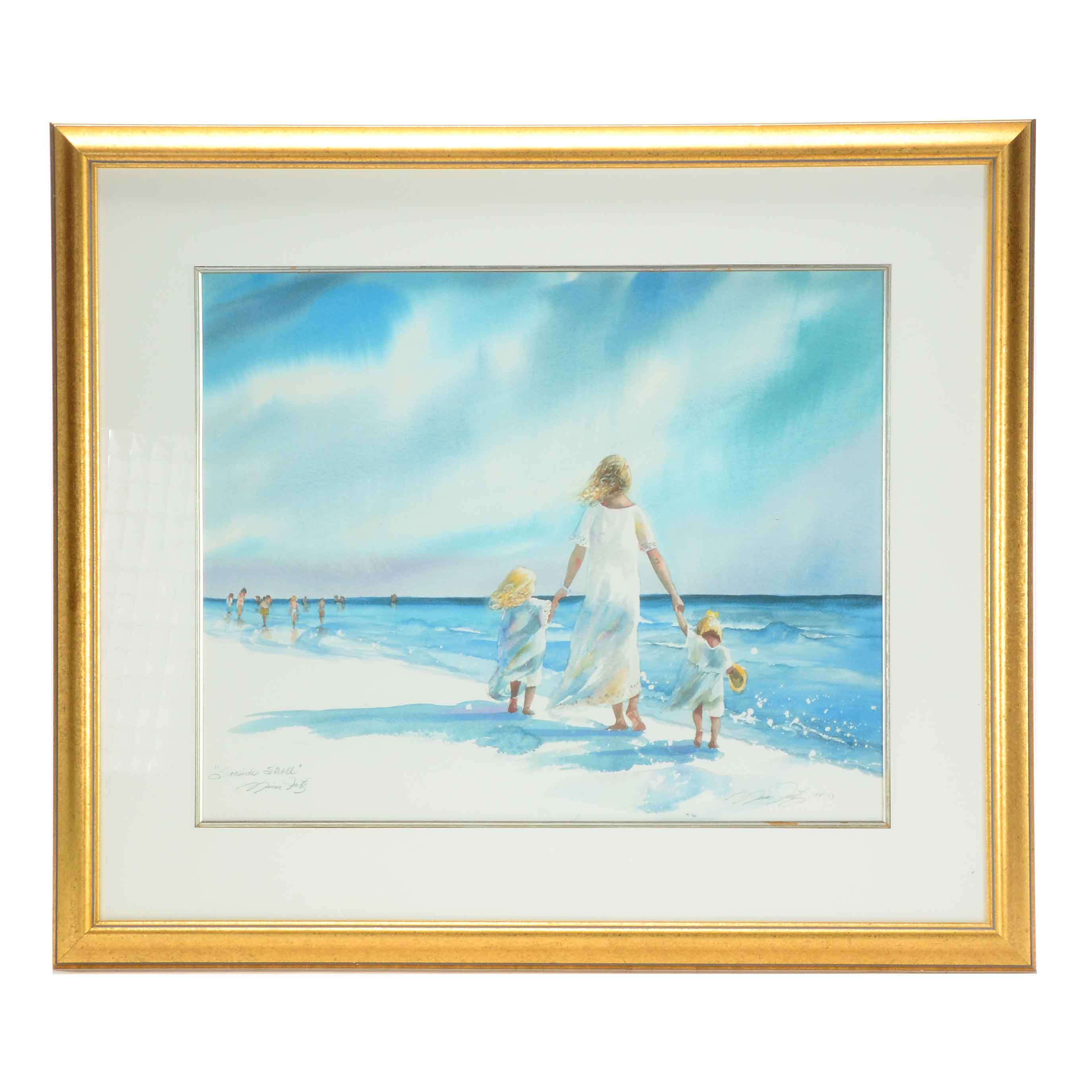 Nina Fritz Signed Limited Edition Artist's Proof Giclee "Seaside Stroll"