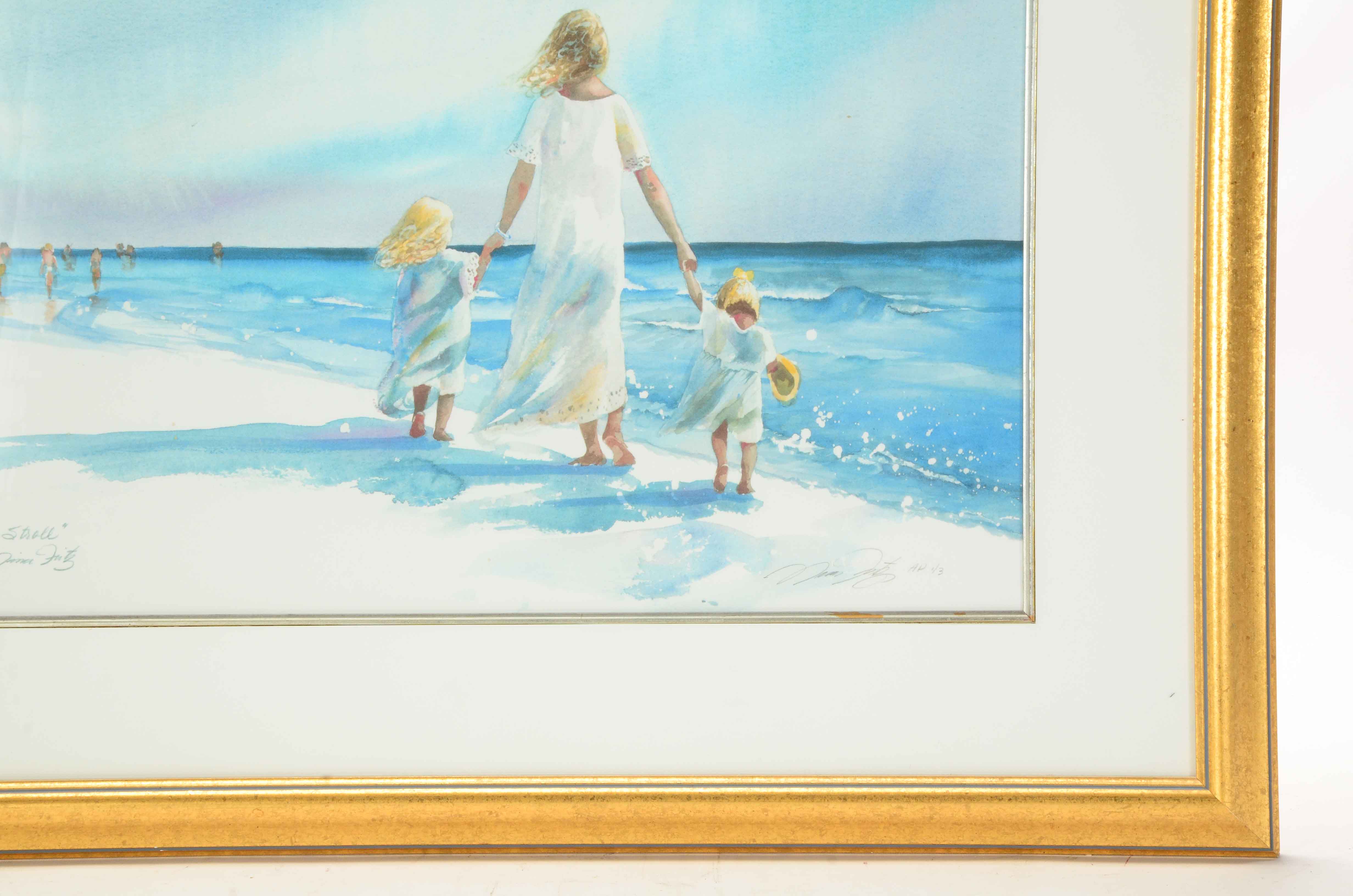 Nina Fritz Signed Limited Edition Artist's Proof Giclee "Seaside Stroll"