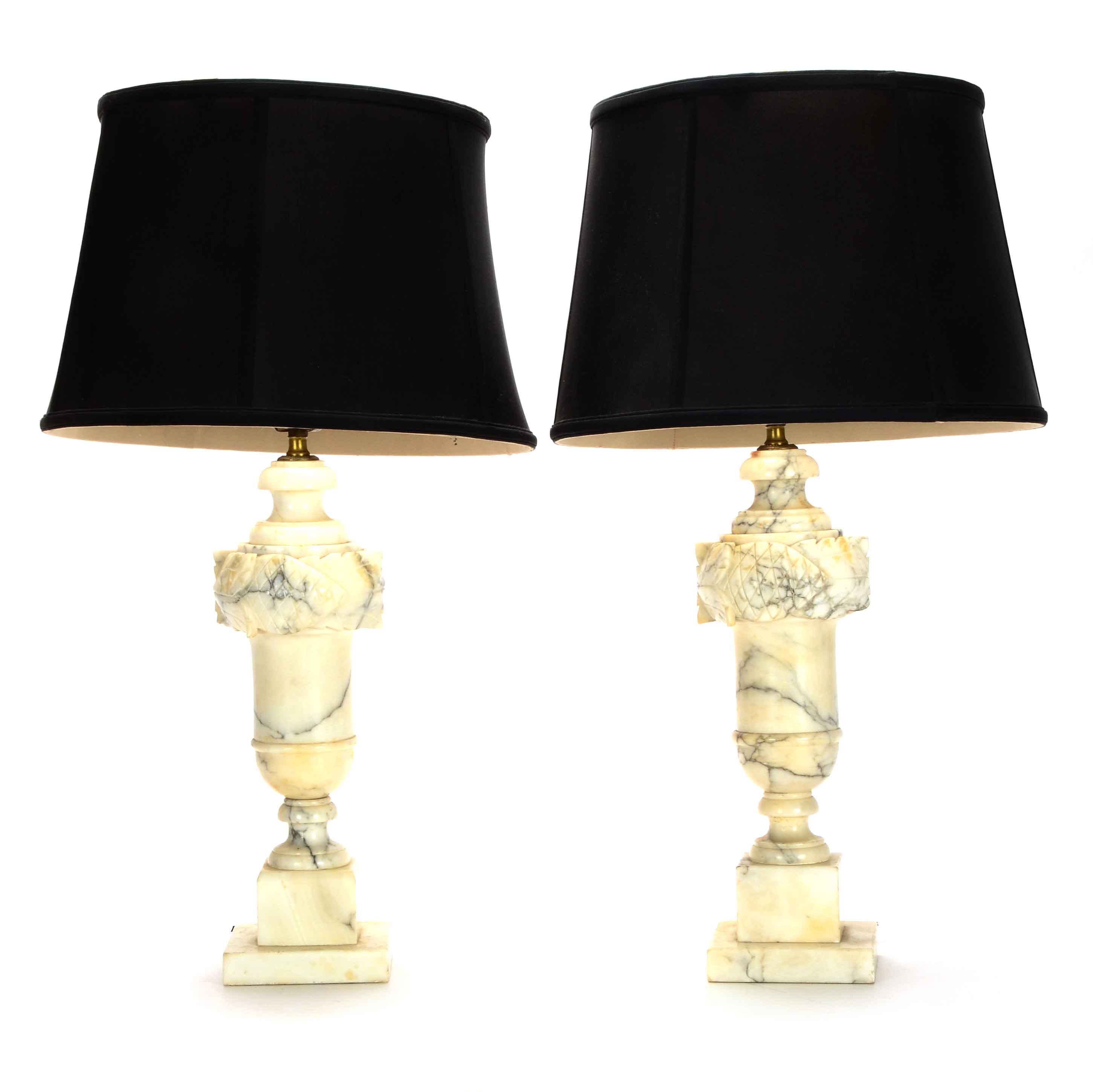 Pair of Marble Table Lamps