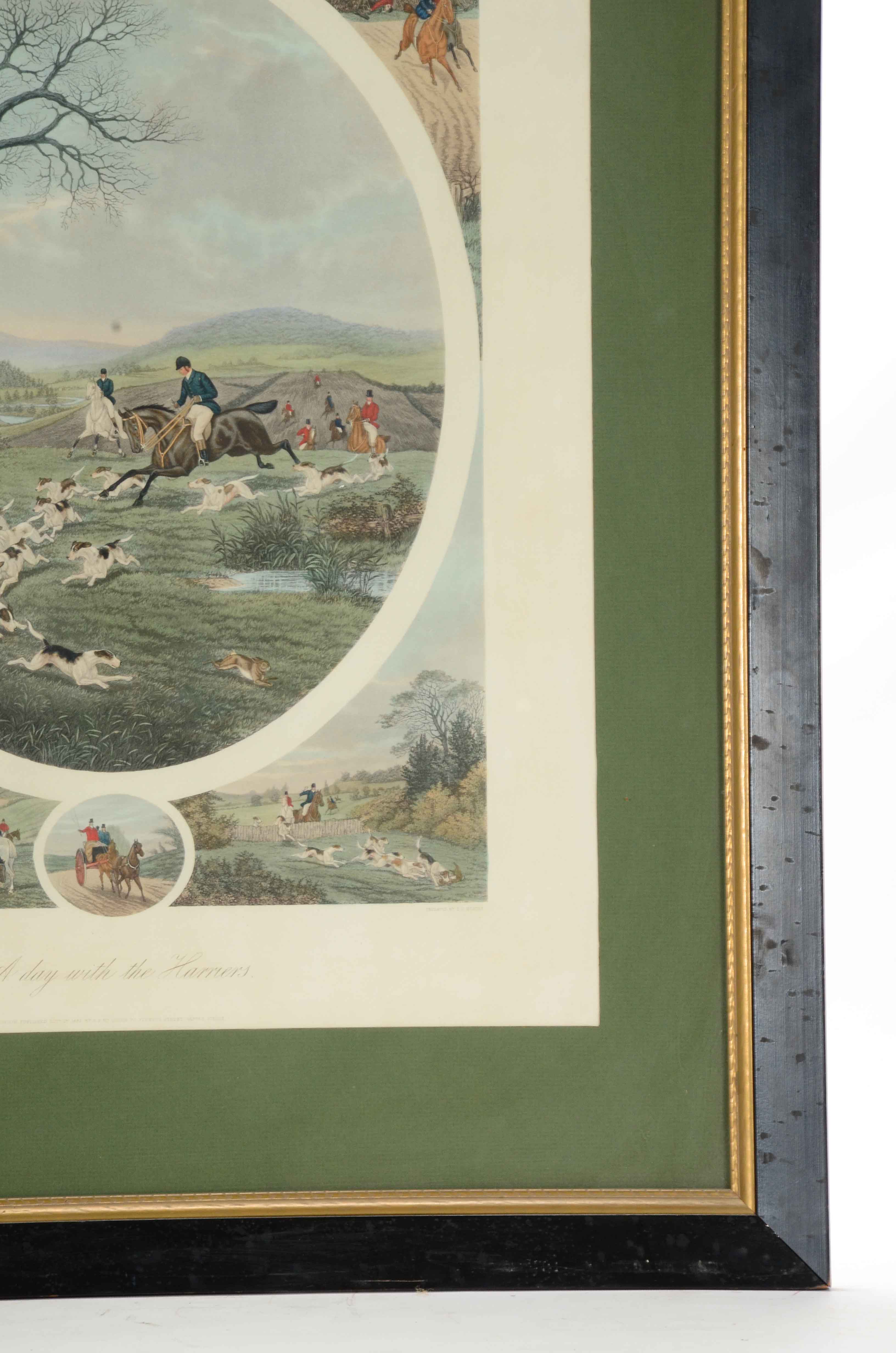 Edward Hester Hand-colored Aquatint after W.H. Tuck "Day with the Harriers"