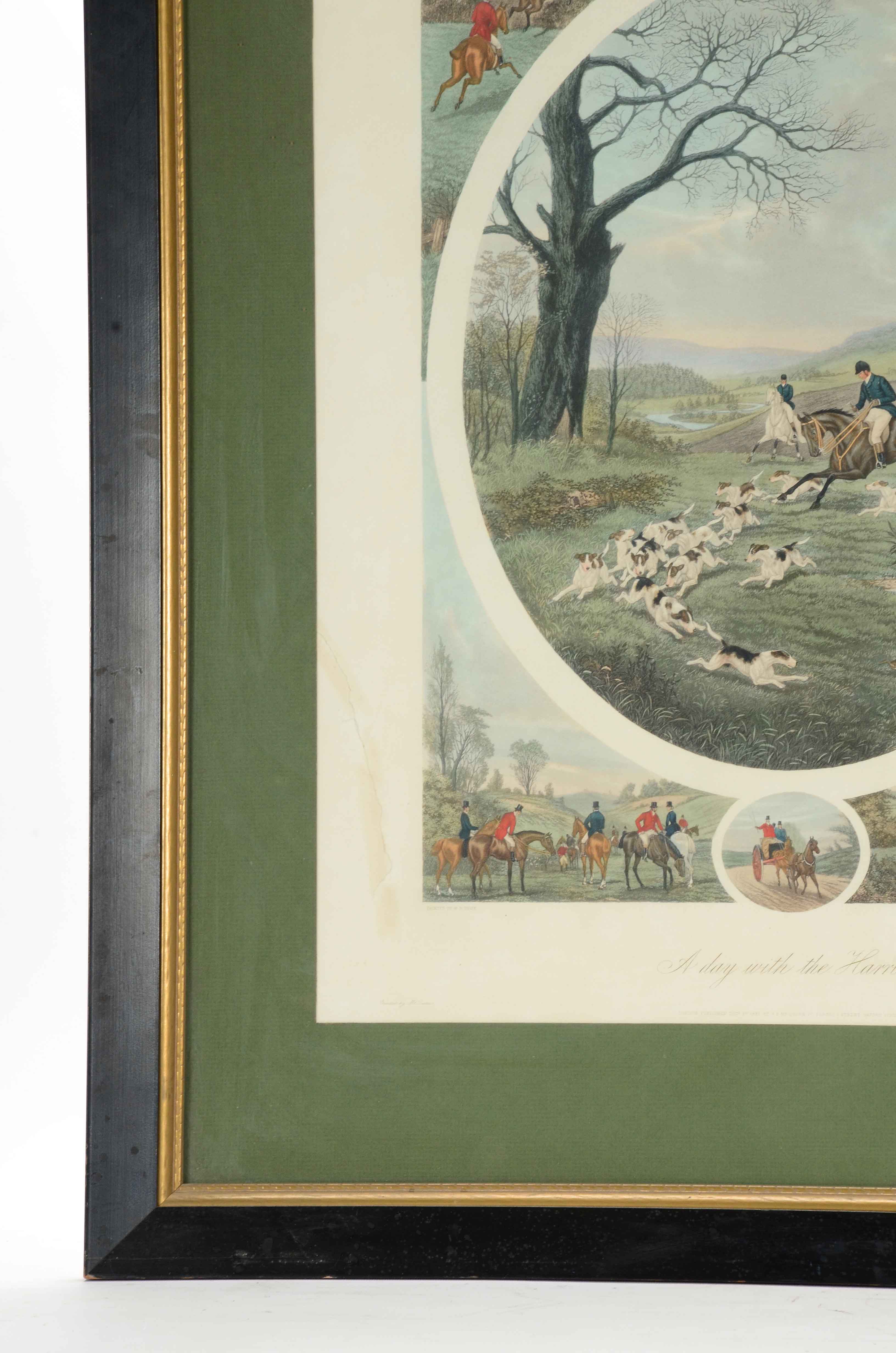 Edward Hester Hand-colored Aquatint after W.H. Tuck "Day with the Harriers"