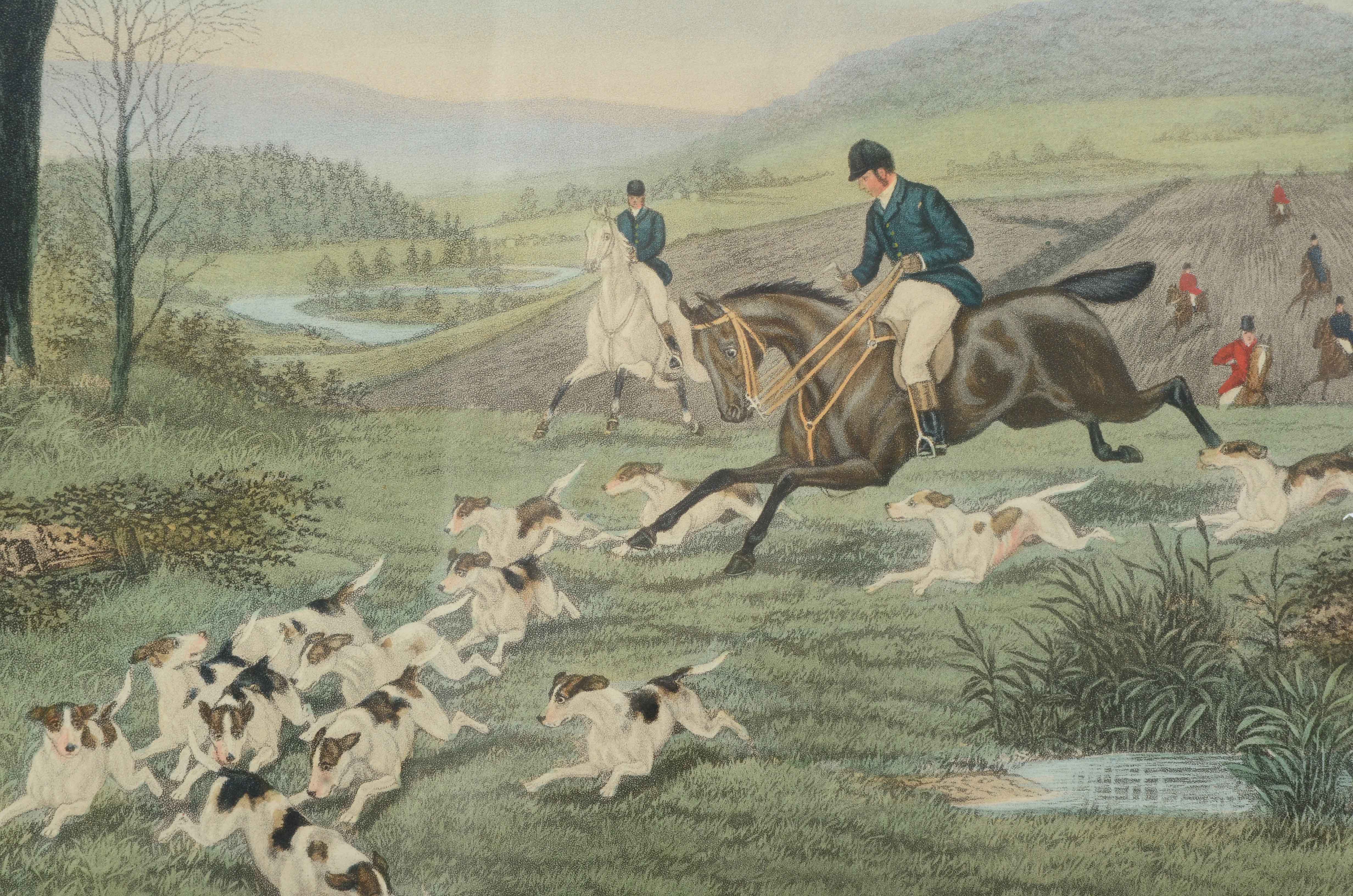 Edward Hester Hand-colored Aquatint after W.H. Tuck "Day with the Harriers"