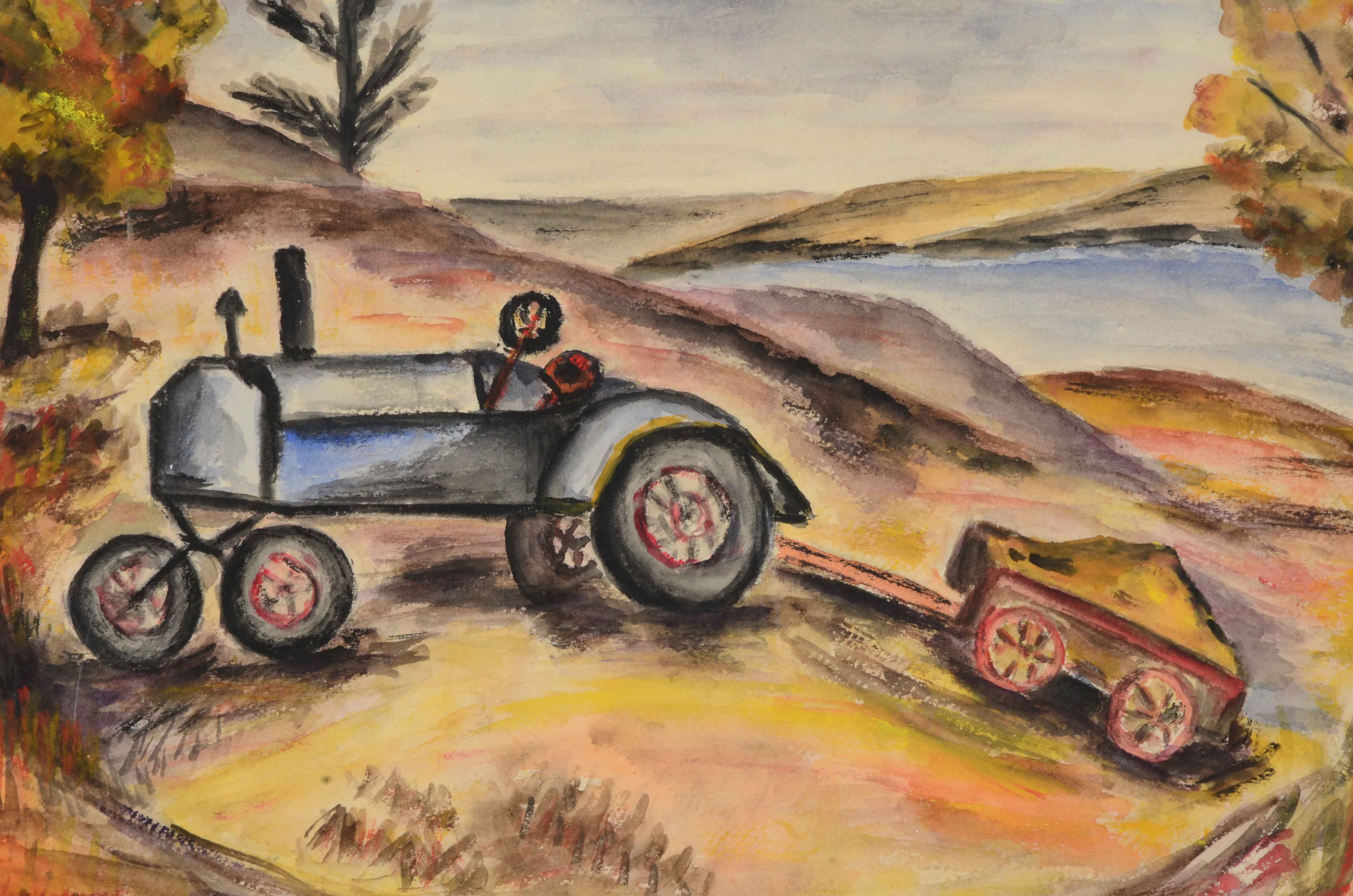 Original Watercolor Painting of Pastoral Scene