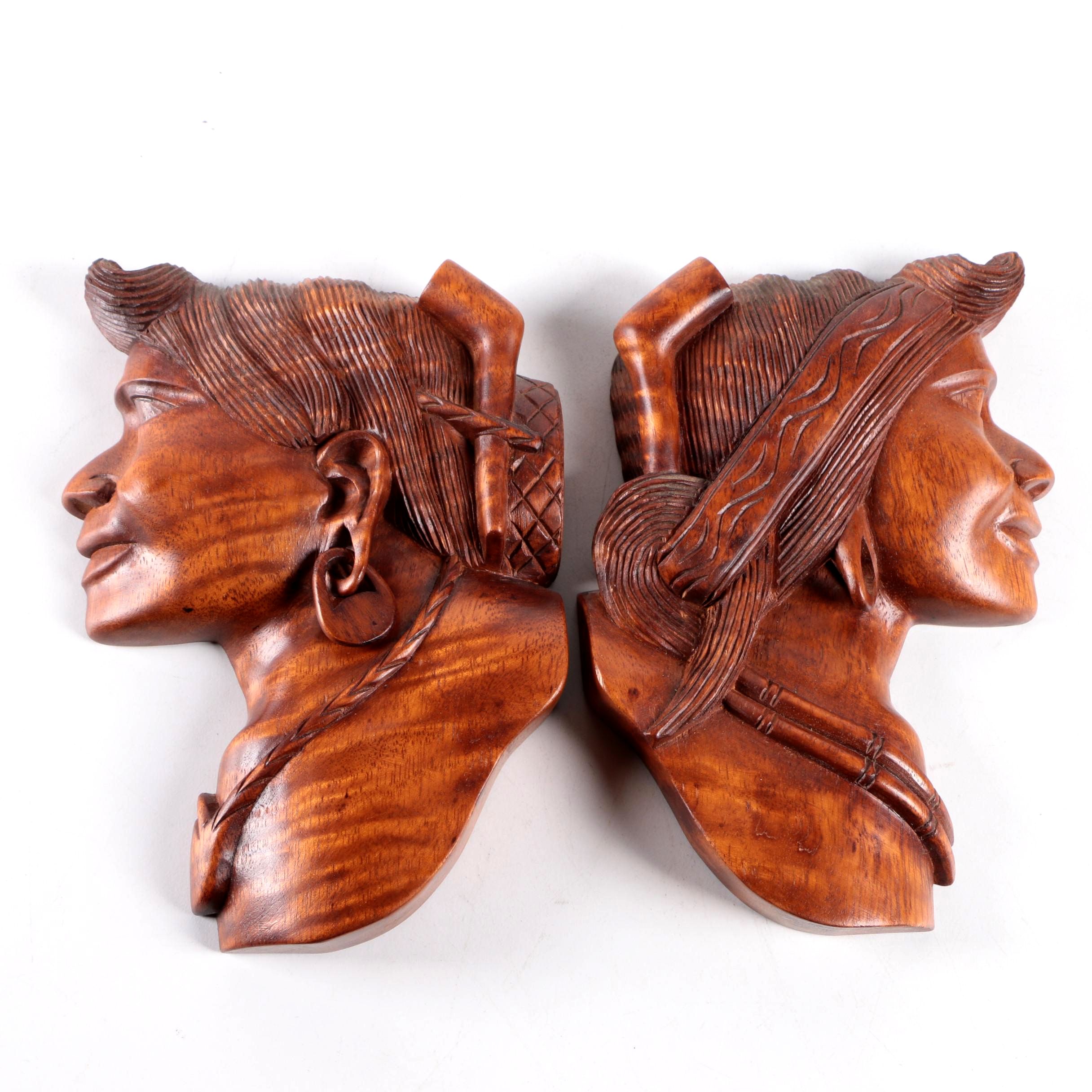 Vintage Filipino Carved Wood Wall Decor