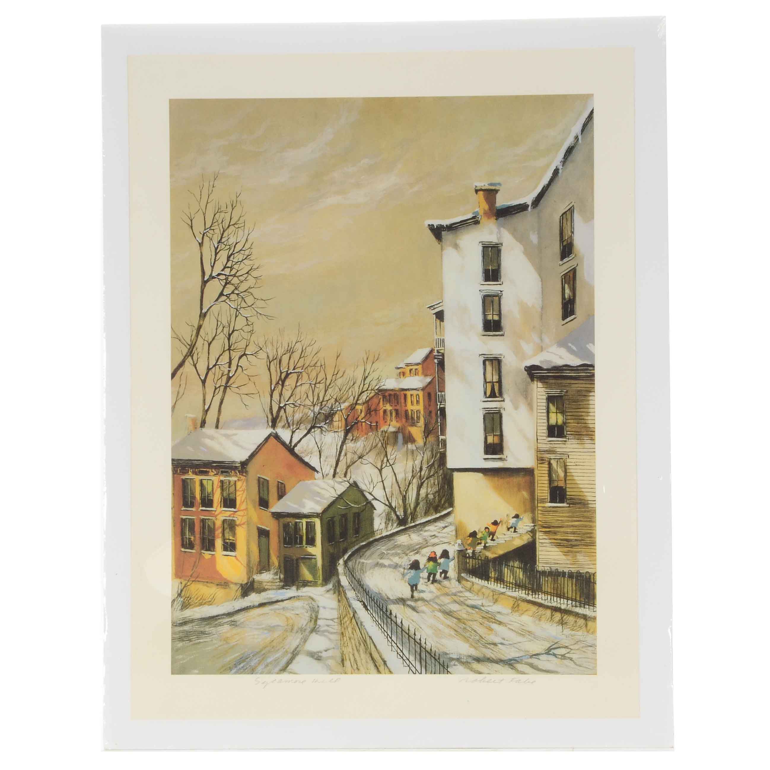 Robert Fabe Signed Offset Lithograph "Sycamore Hill"
