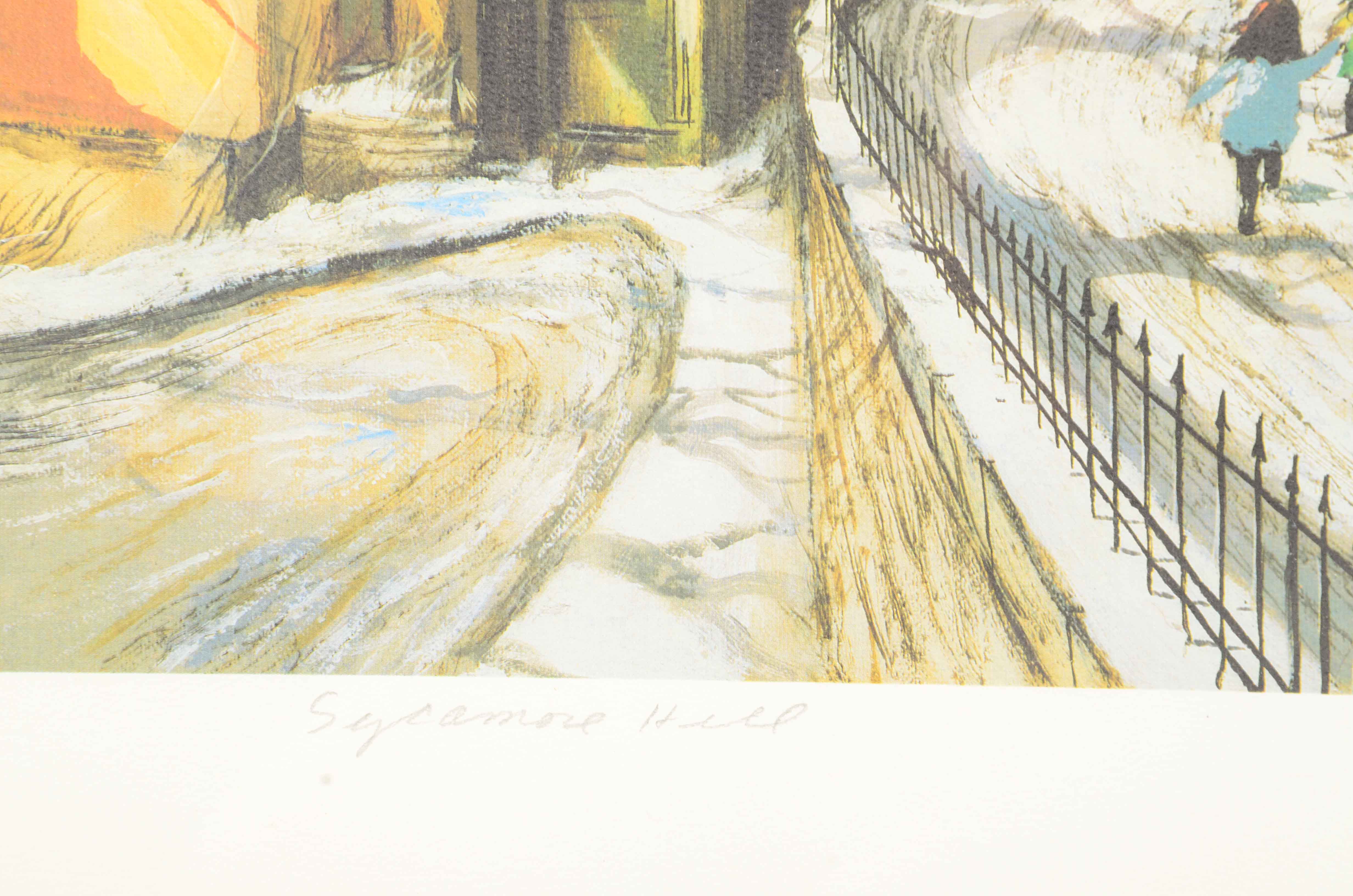 Robert Fabe Signed Offset Lithograph "Sycamore Hill"