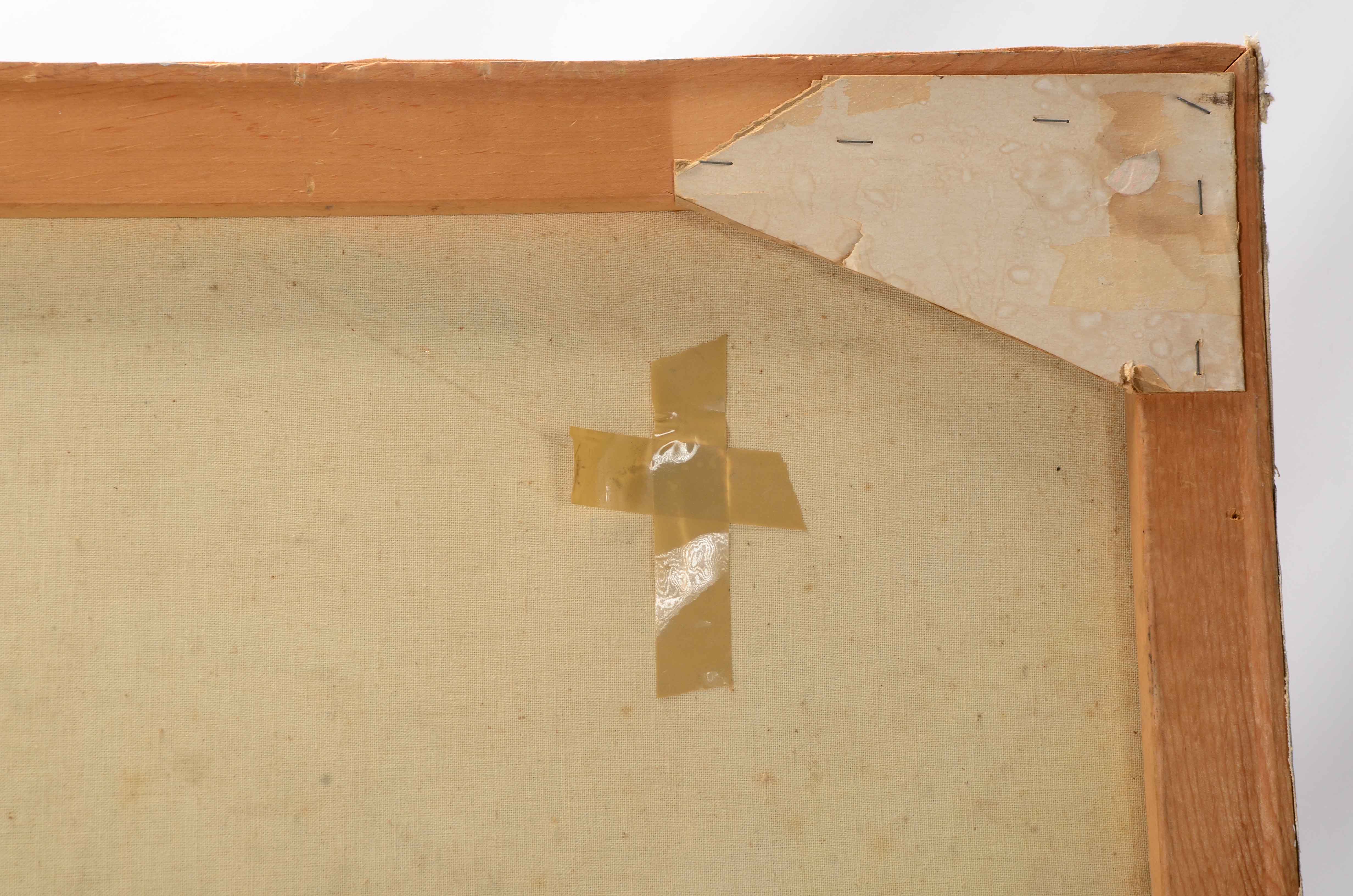 Original Signed Oil Painting on Canvas of a Barn Interior