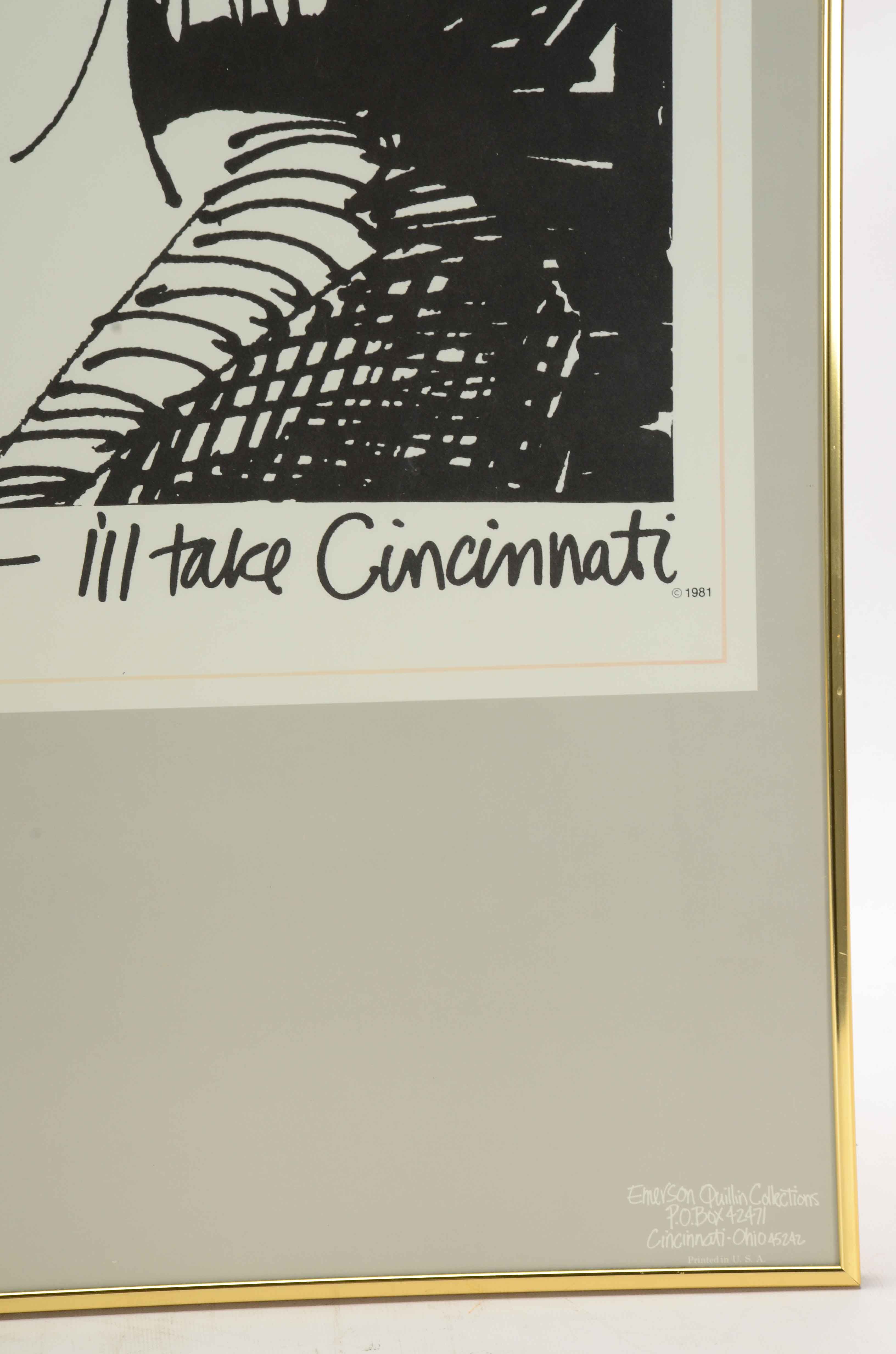 Emerson Quillin Offset Lithograph "Frankly My Dear - I'll Take Cincinnati"