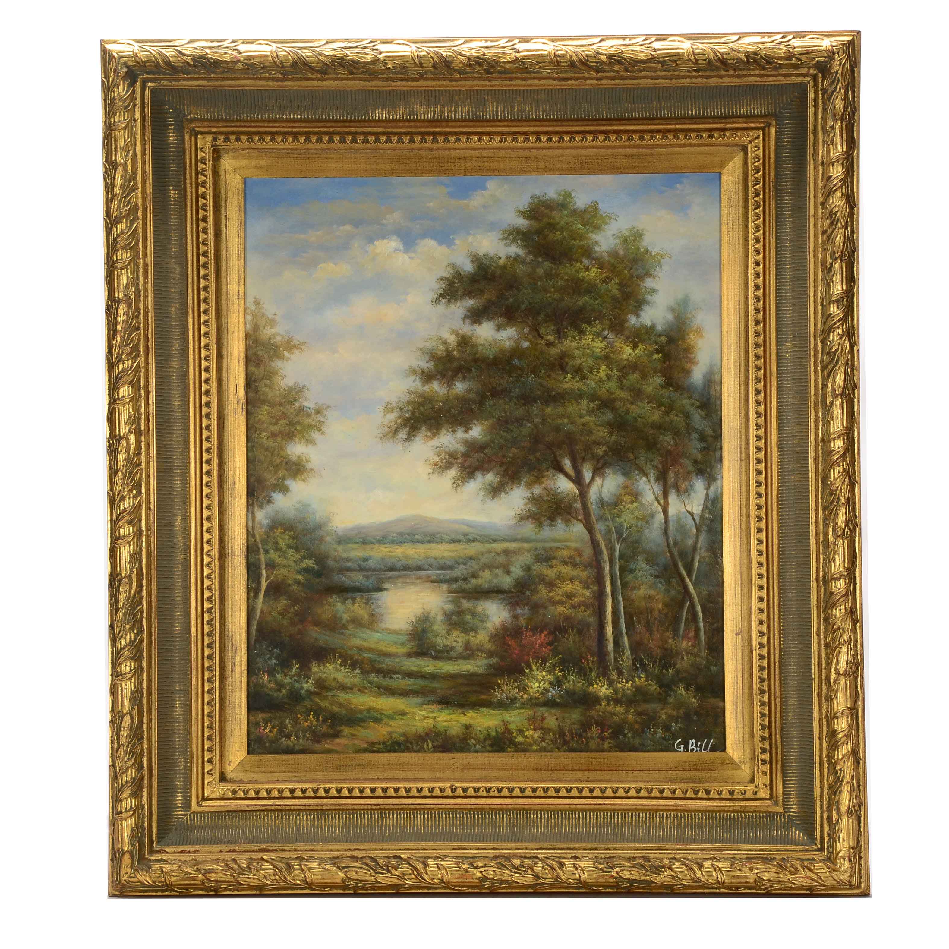 G. Bell Signed Oil Painting of a Landscape