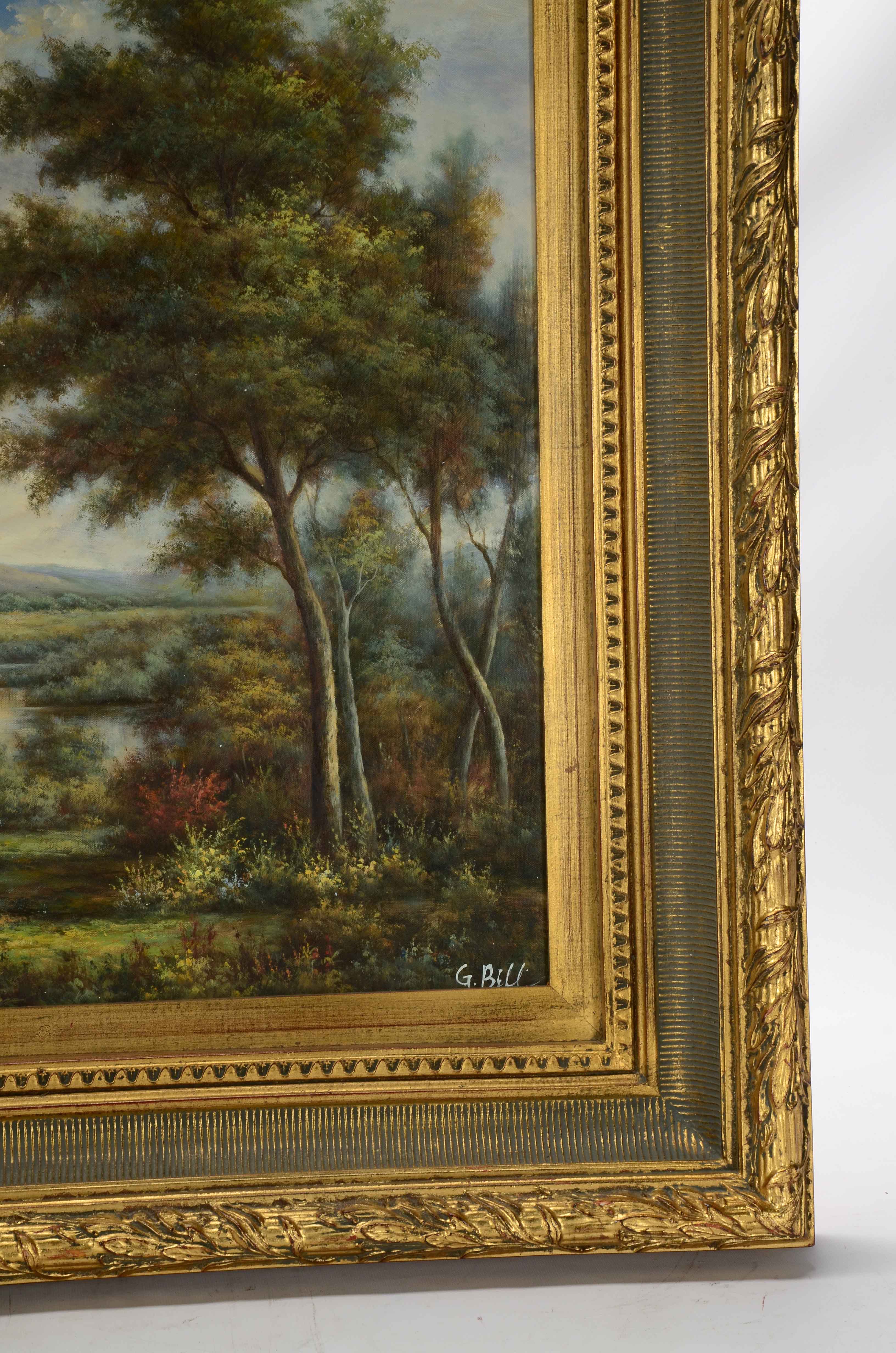 G. Bell Signed Oil Painting of a Landscape