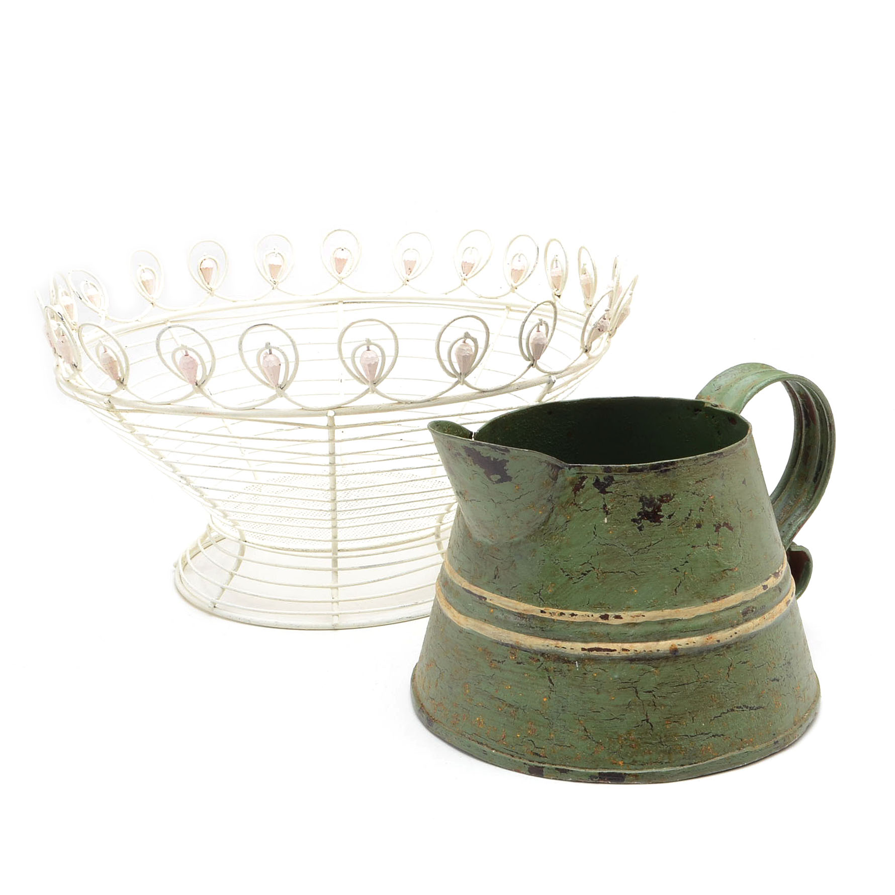 Pairing of Painted Iron Kitchenalia