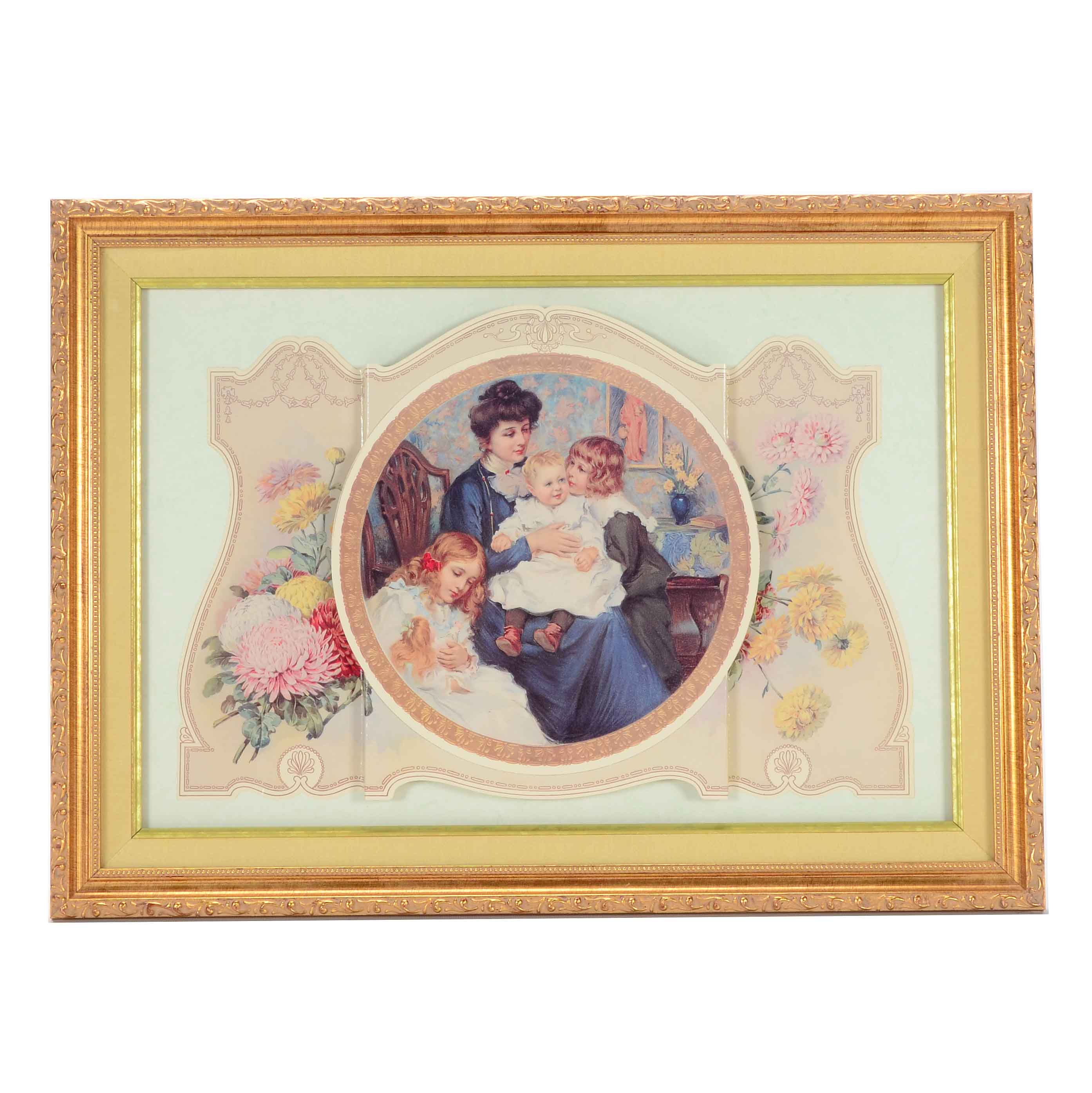 Three Dimensional Offset Lithograph of Victorian Family