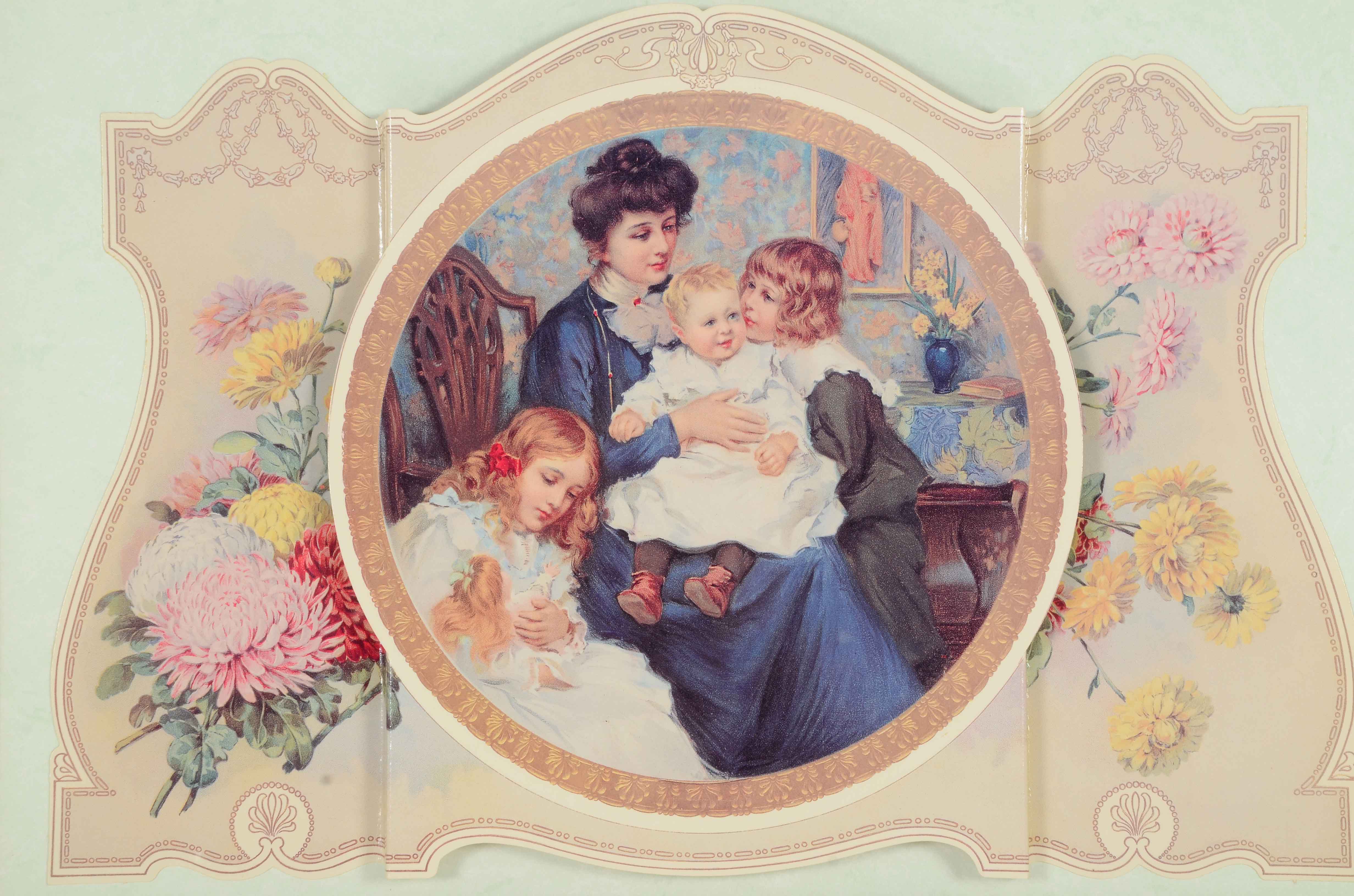 Three Dimensional Offset Lithograph of Victorian Family
