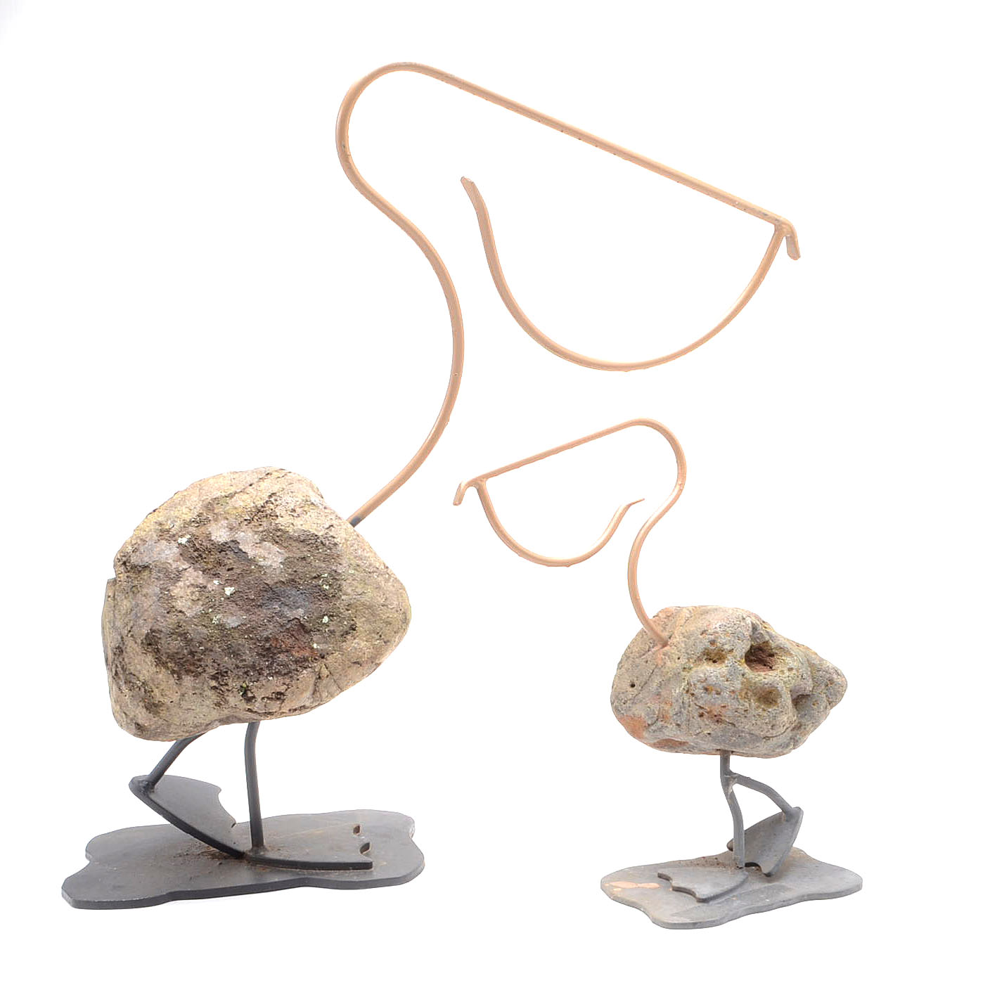 Pair of Stone Pelican Sculptures