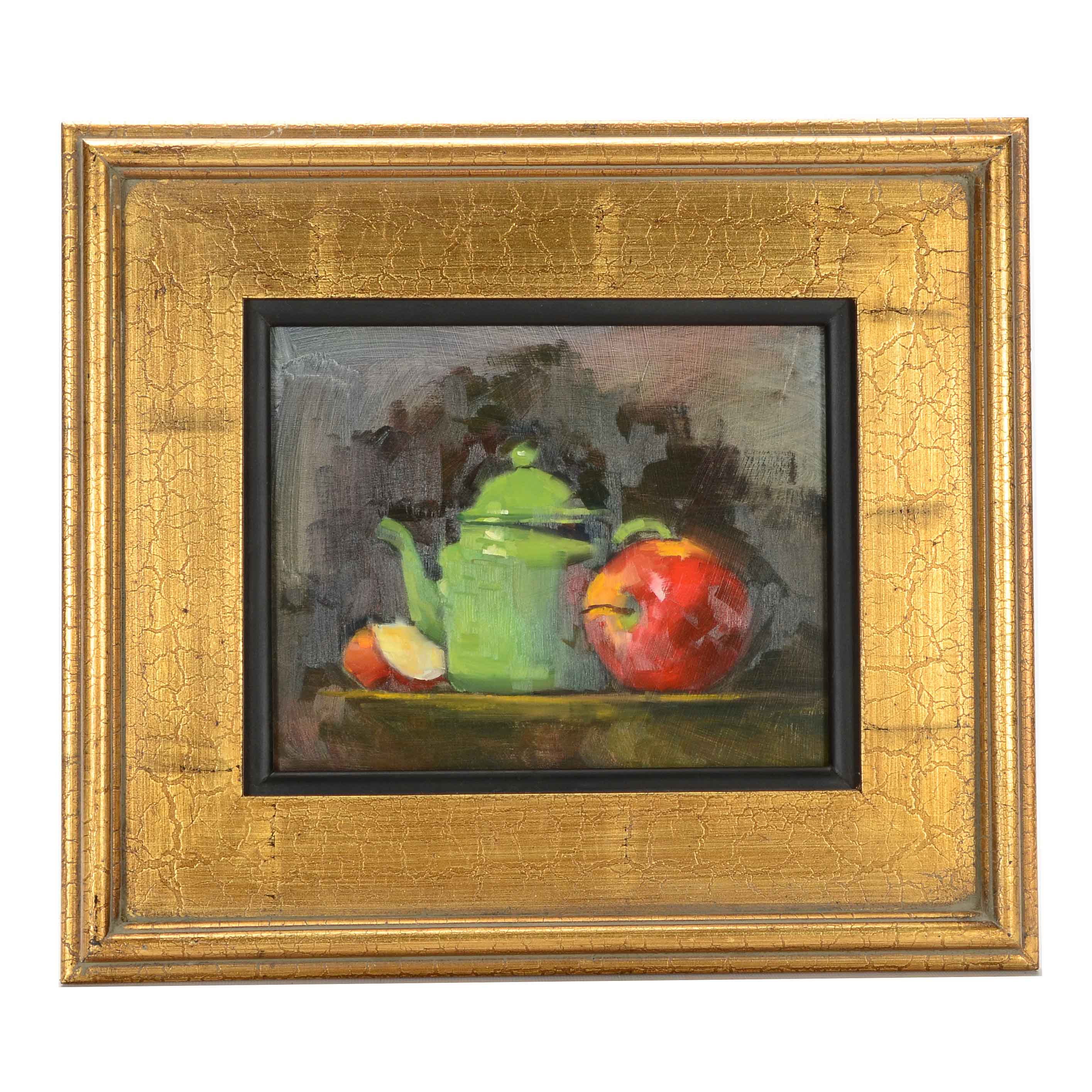 Ann Grimaldi Original Oil Painting "Still Life with Green Teapot"