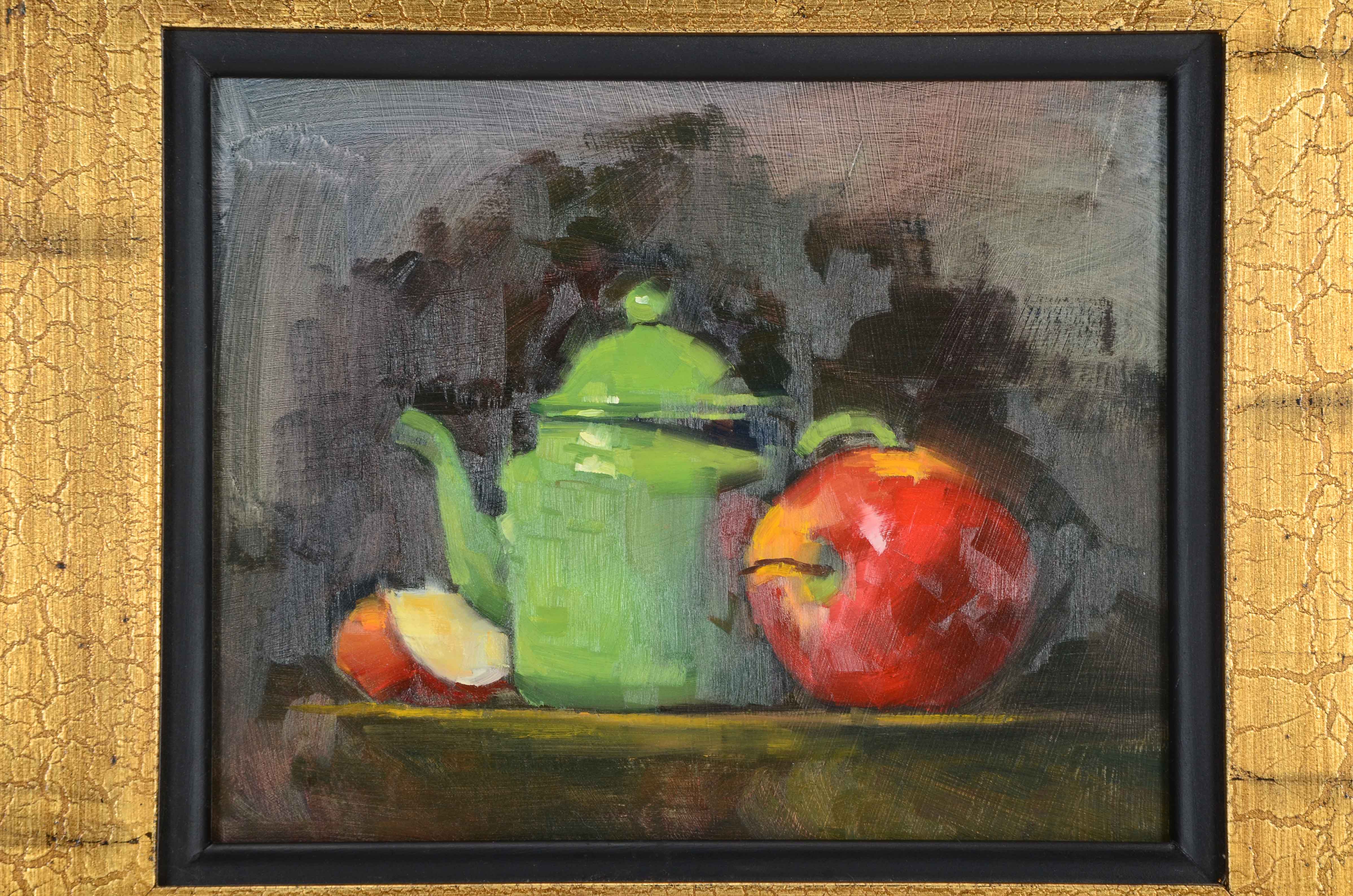 Ann Grimaldi Original Oil Painting "Still Life with Green Teapot"