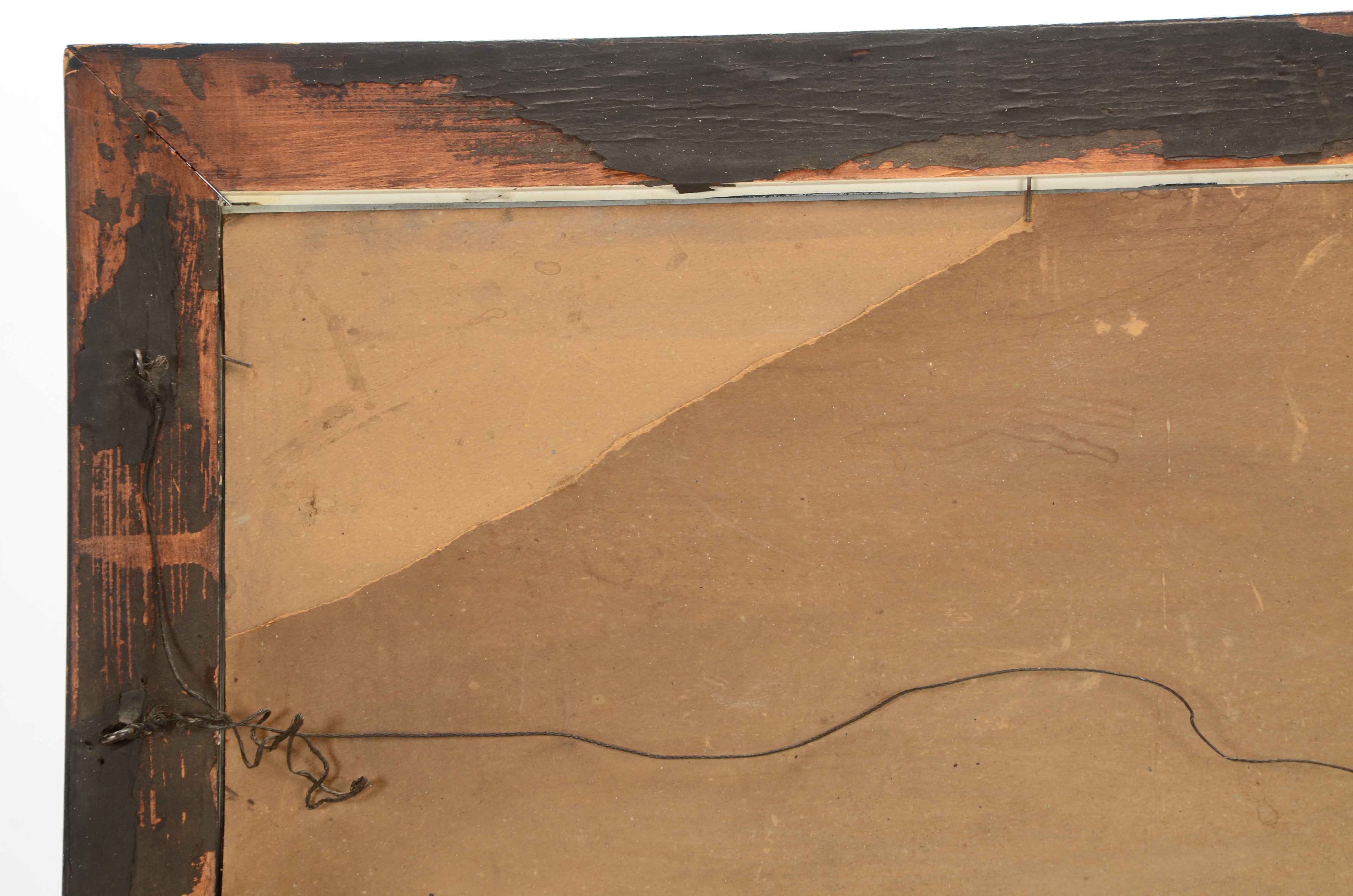 Antique Reversed Glass Painting of a Landscape