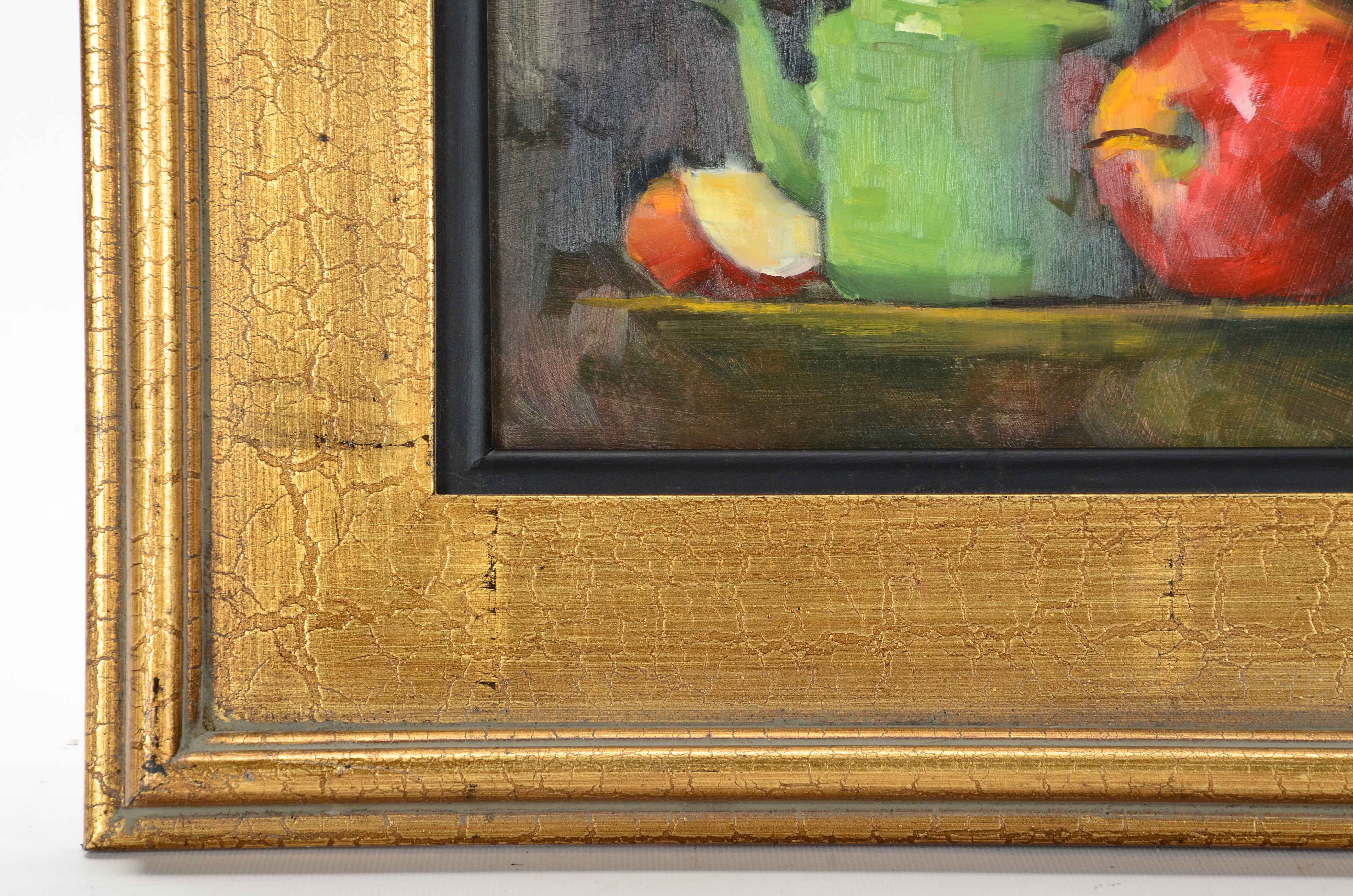 Ann Grimaldi Original Oil Painting "Still Life with Green Teapot"