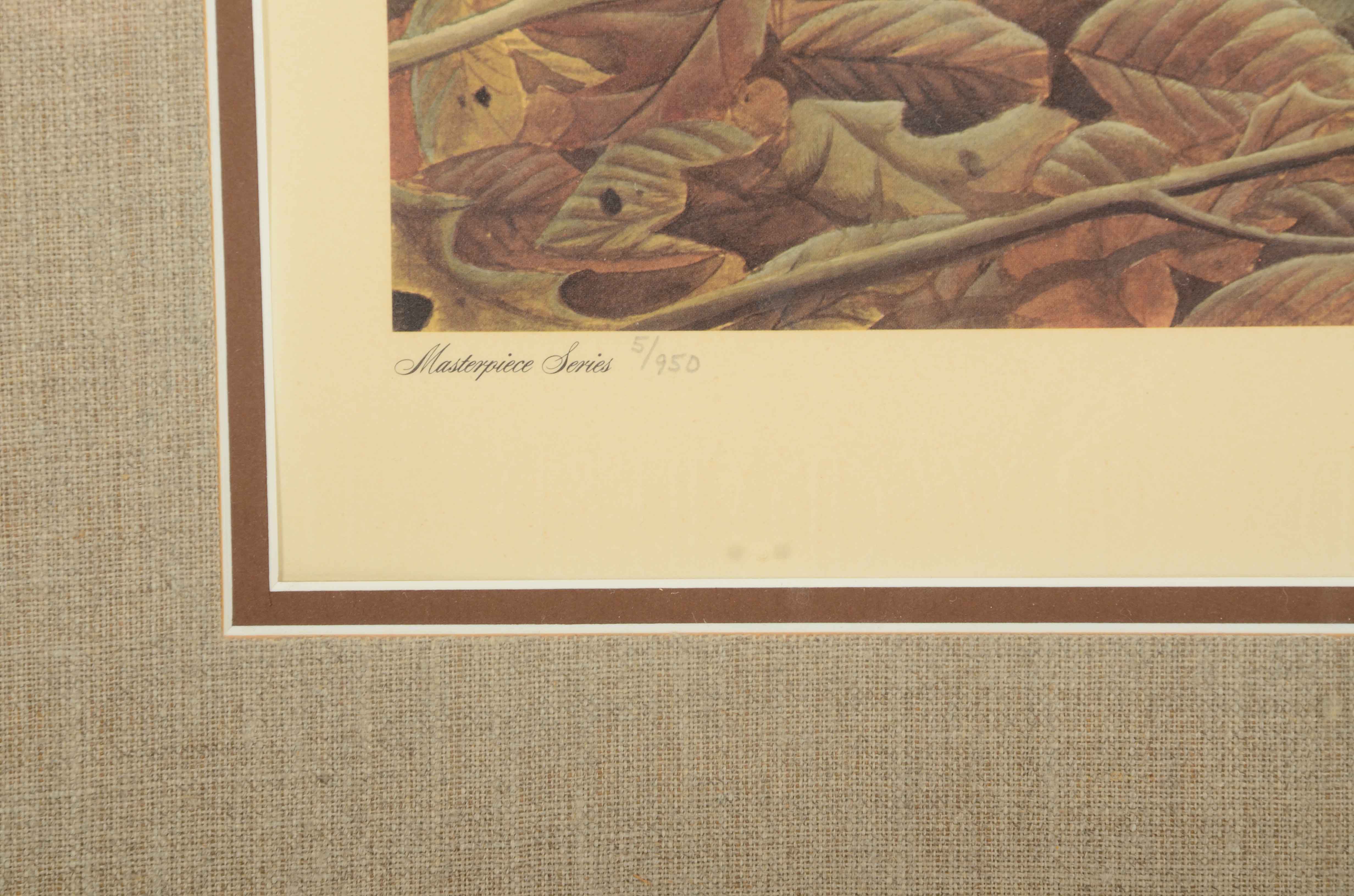 John Ruthven Signed Limited Edition Offset Lithograph "Gray Fox Family"