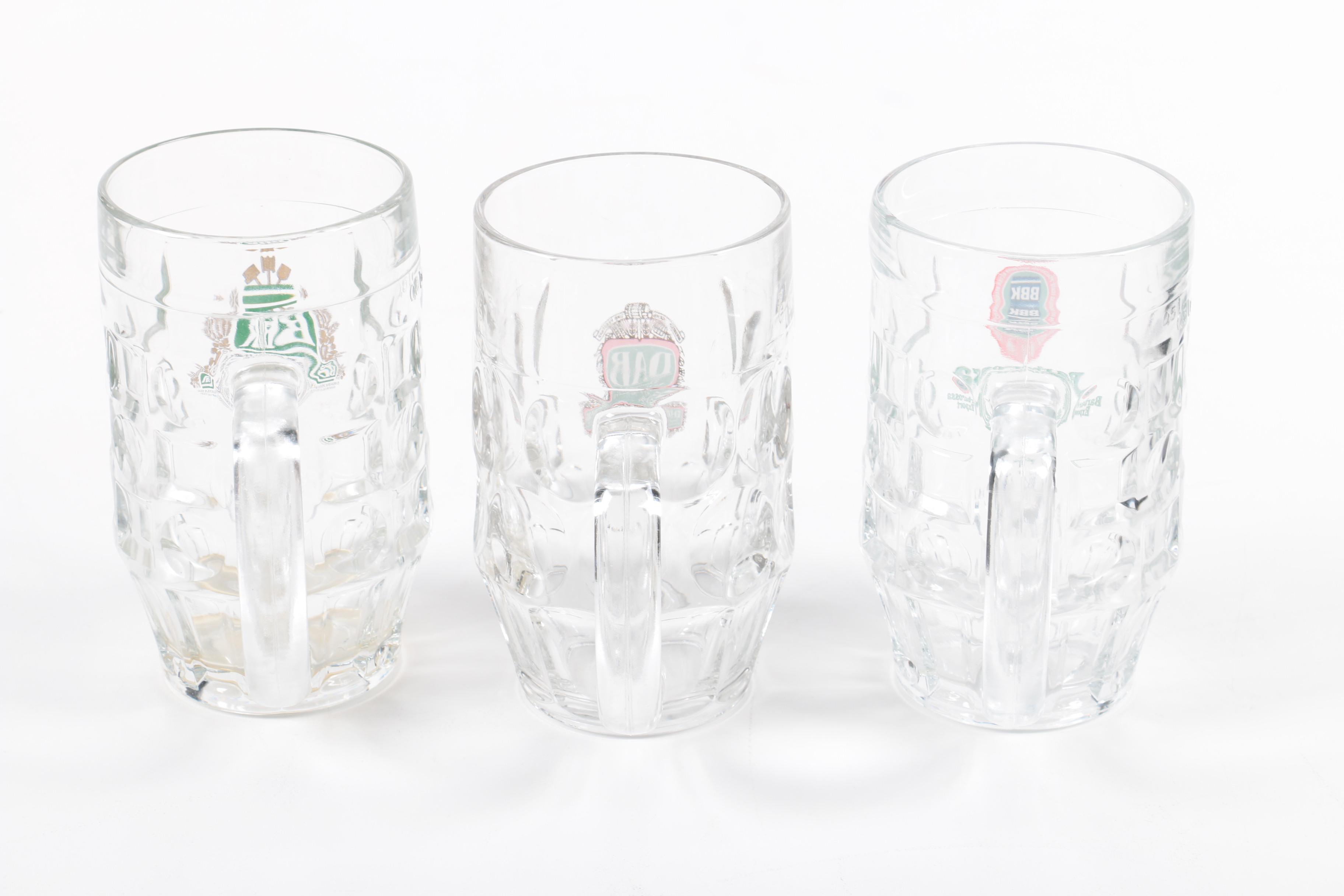 German Glass Beer Steins and other Barware