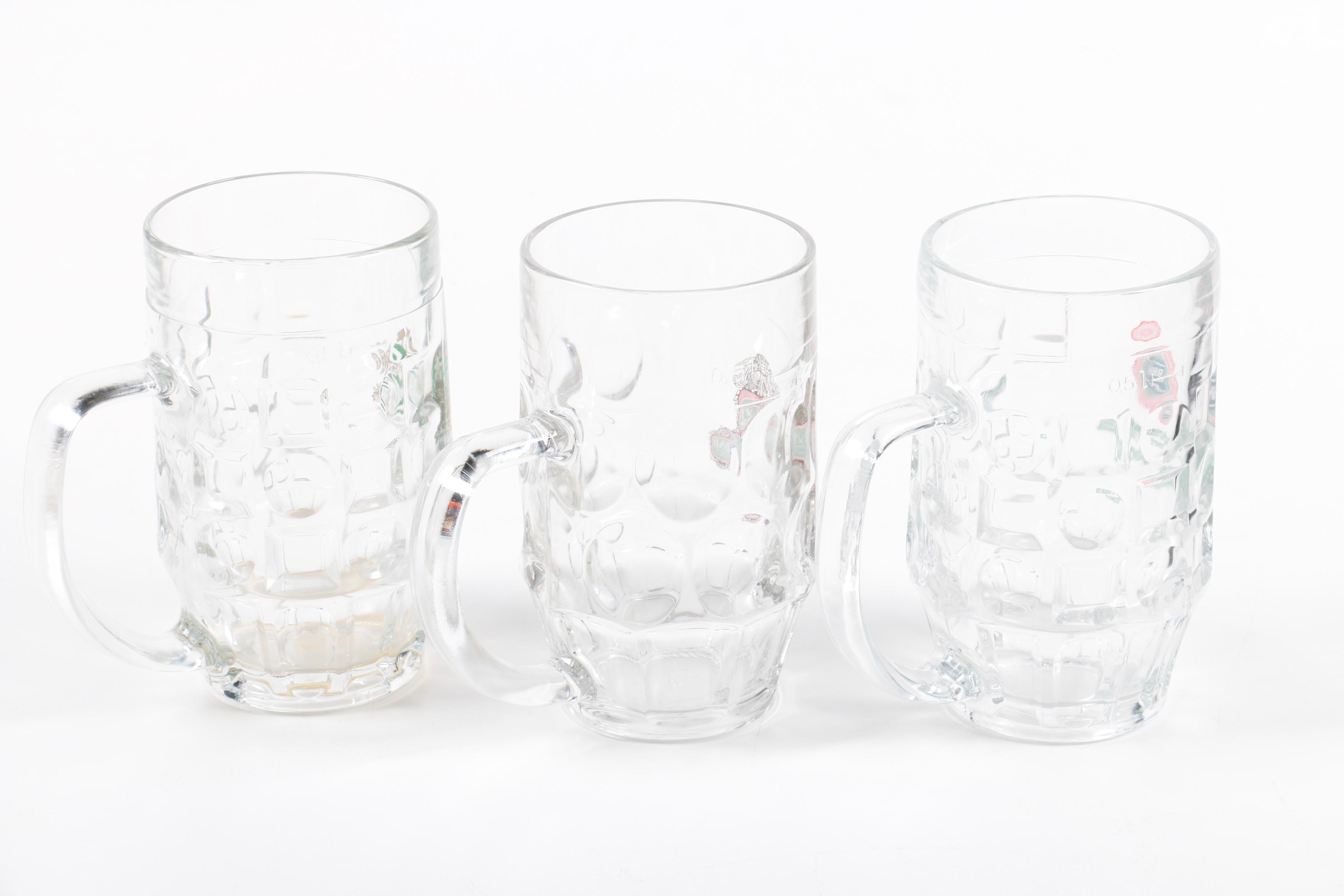 German Glass Beer Steins and other Barware
