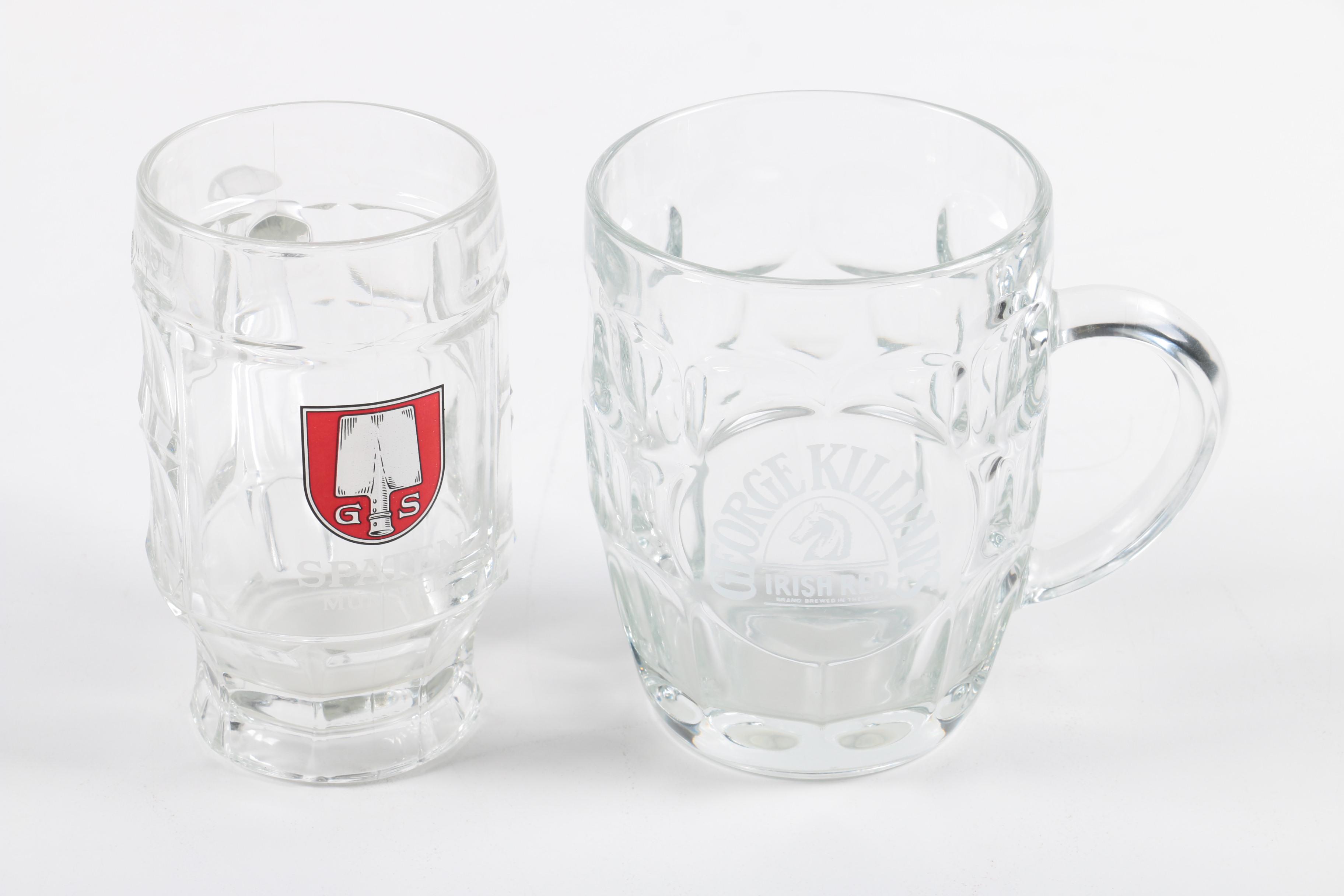 German Glass Beer Steins and other Barware