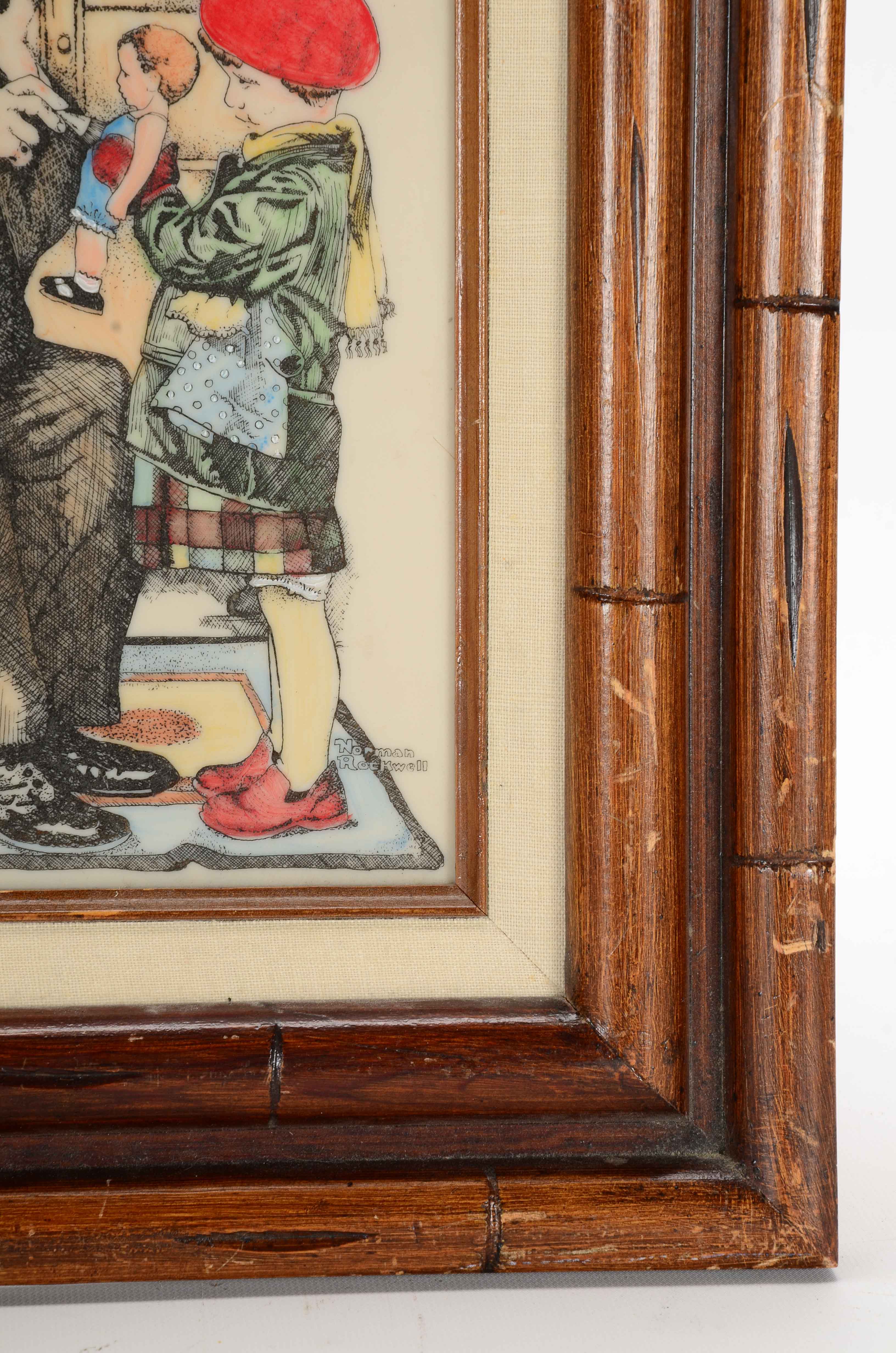 Norman Rockwell Laser Etching on Acrylic Panel after "Doctor and Doll"