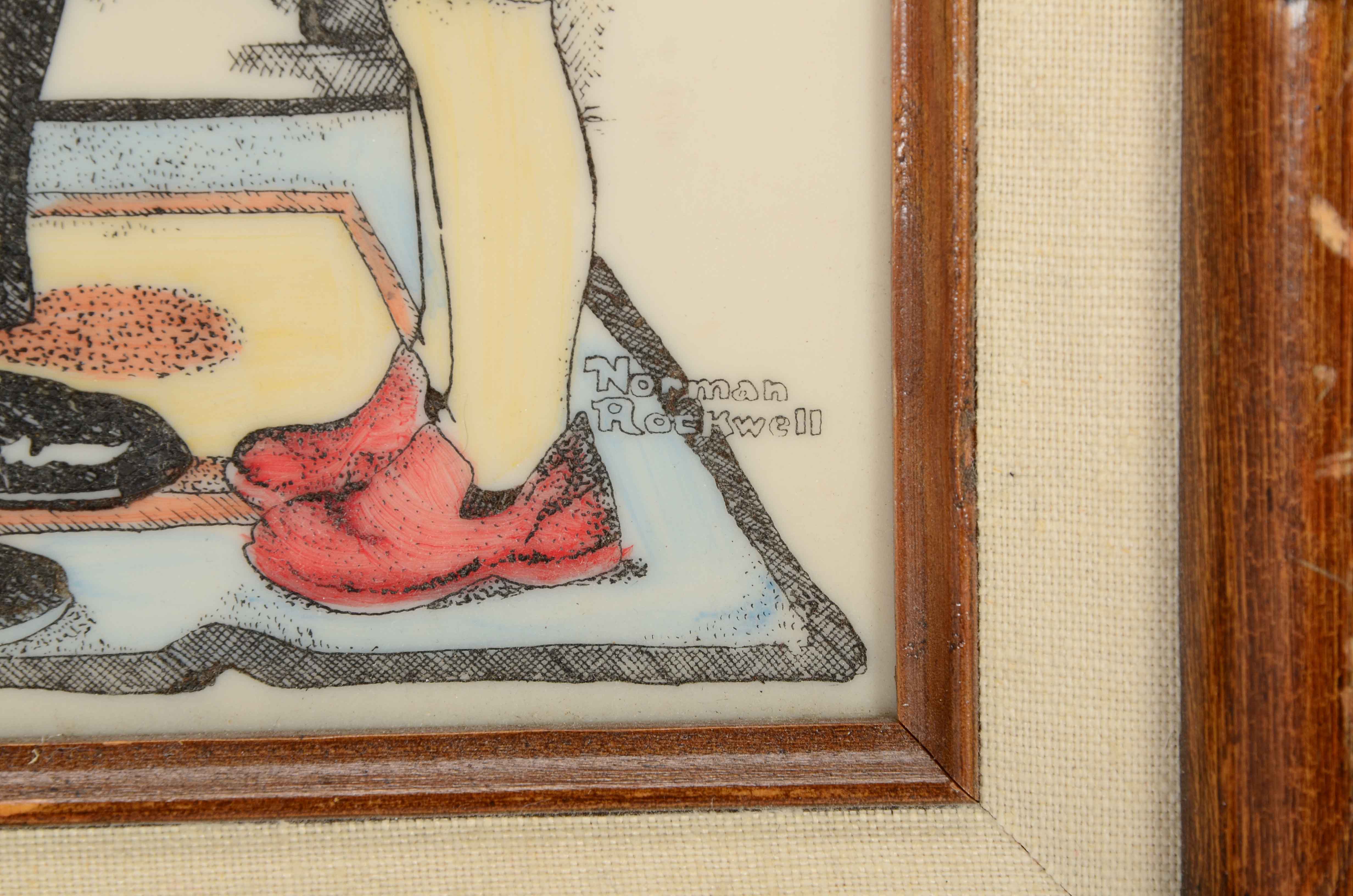 Norman Rockwell Laser Etching on Acrylic Panel after "Doctor and Doll"