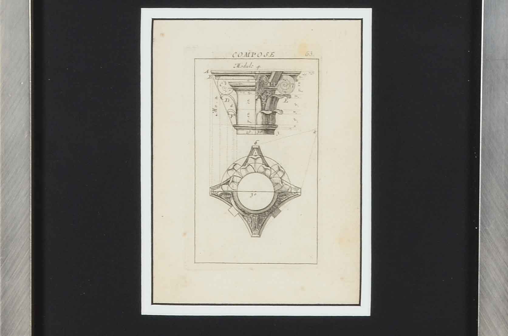 Antique Engraving of an Architectural Rendering
