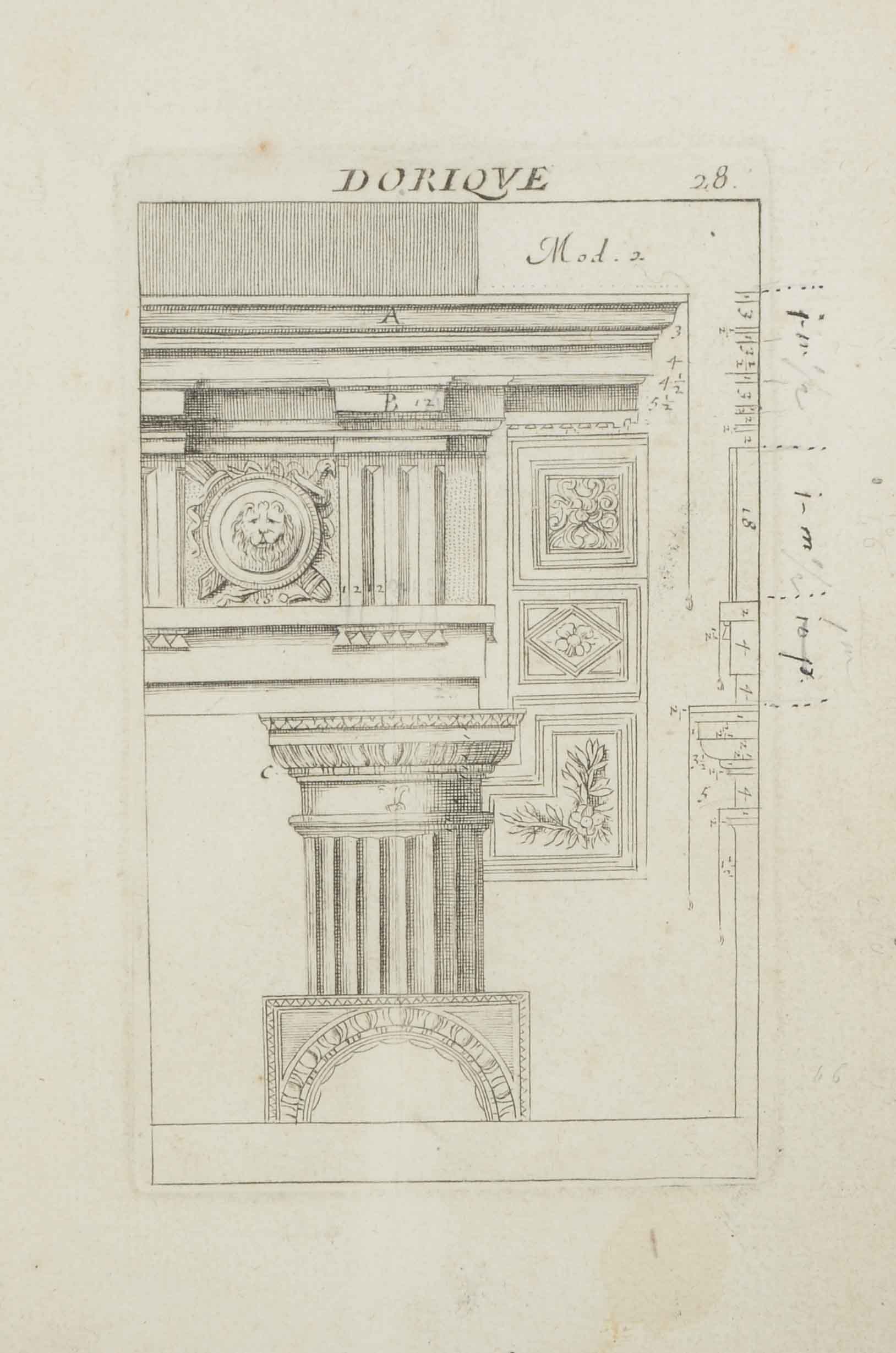 Antique Engraving of an Architectural Rendering