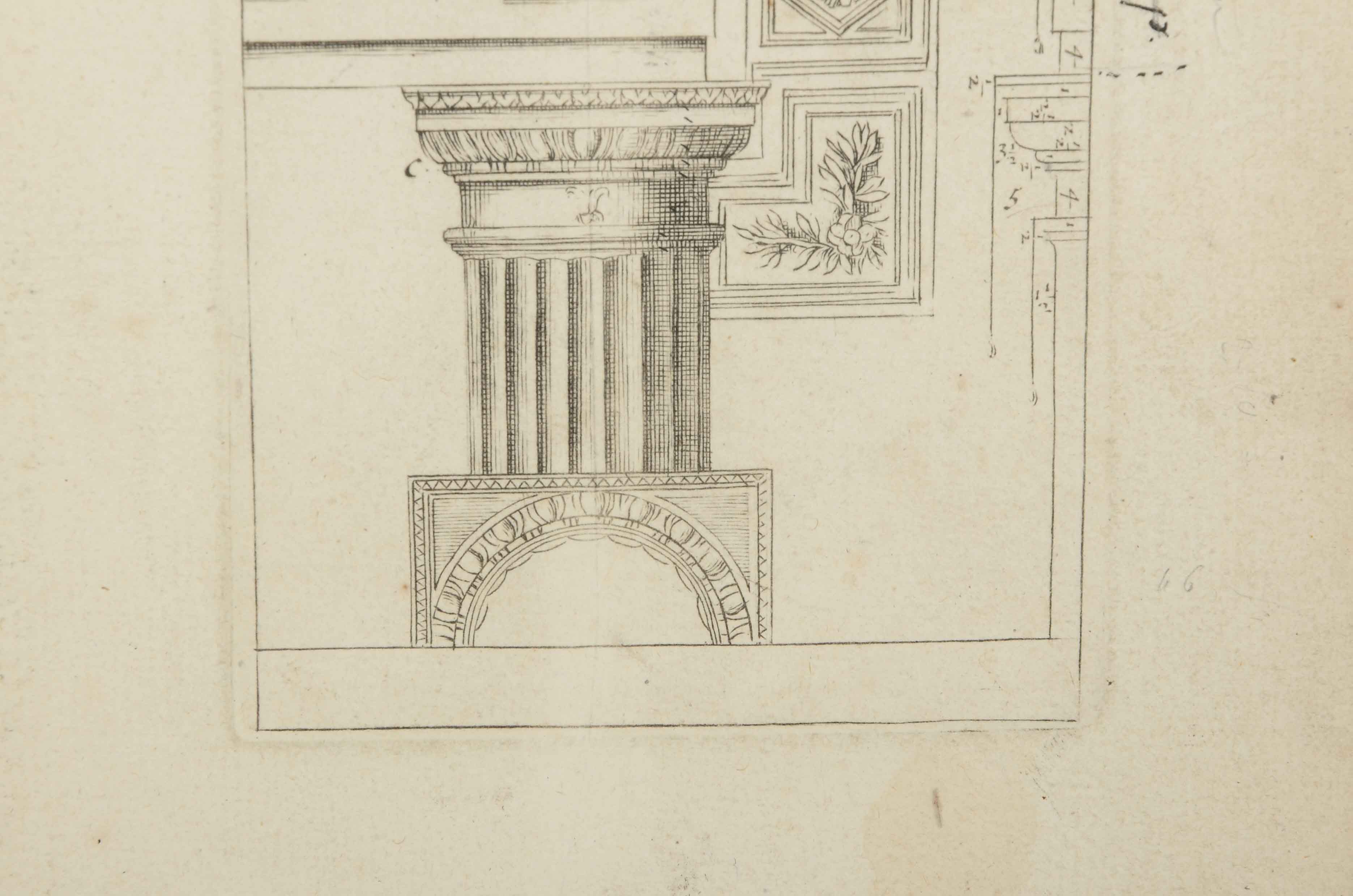 Antique Engraving of an Architectural Rendering