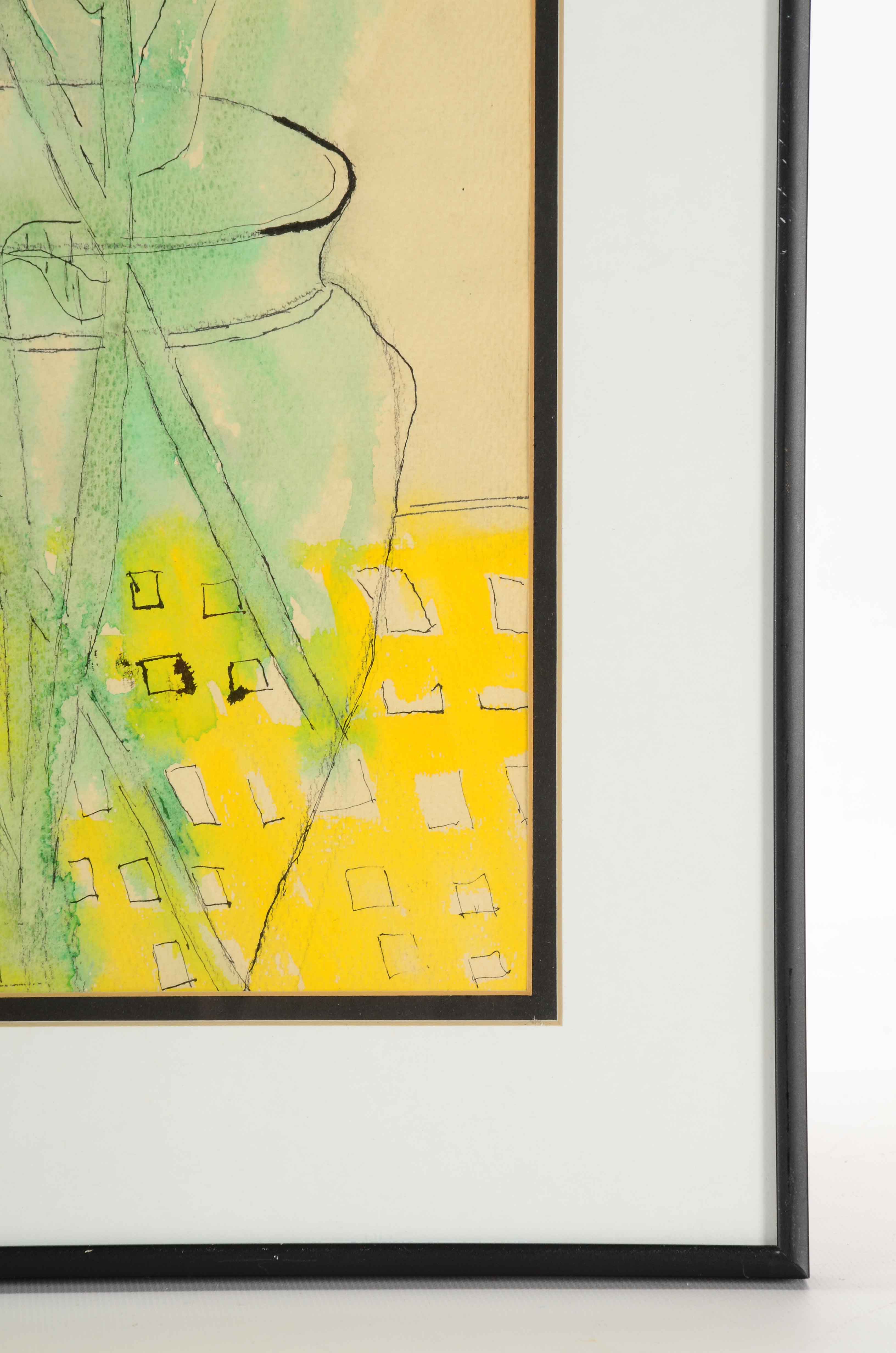 Original Watercolor of Still Life with Flowers